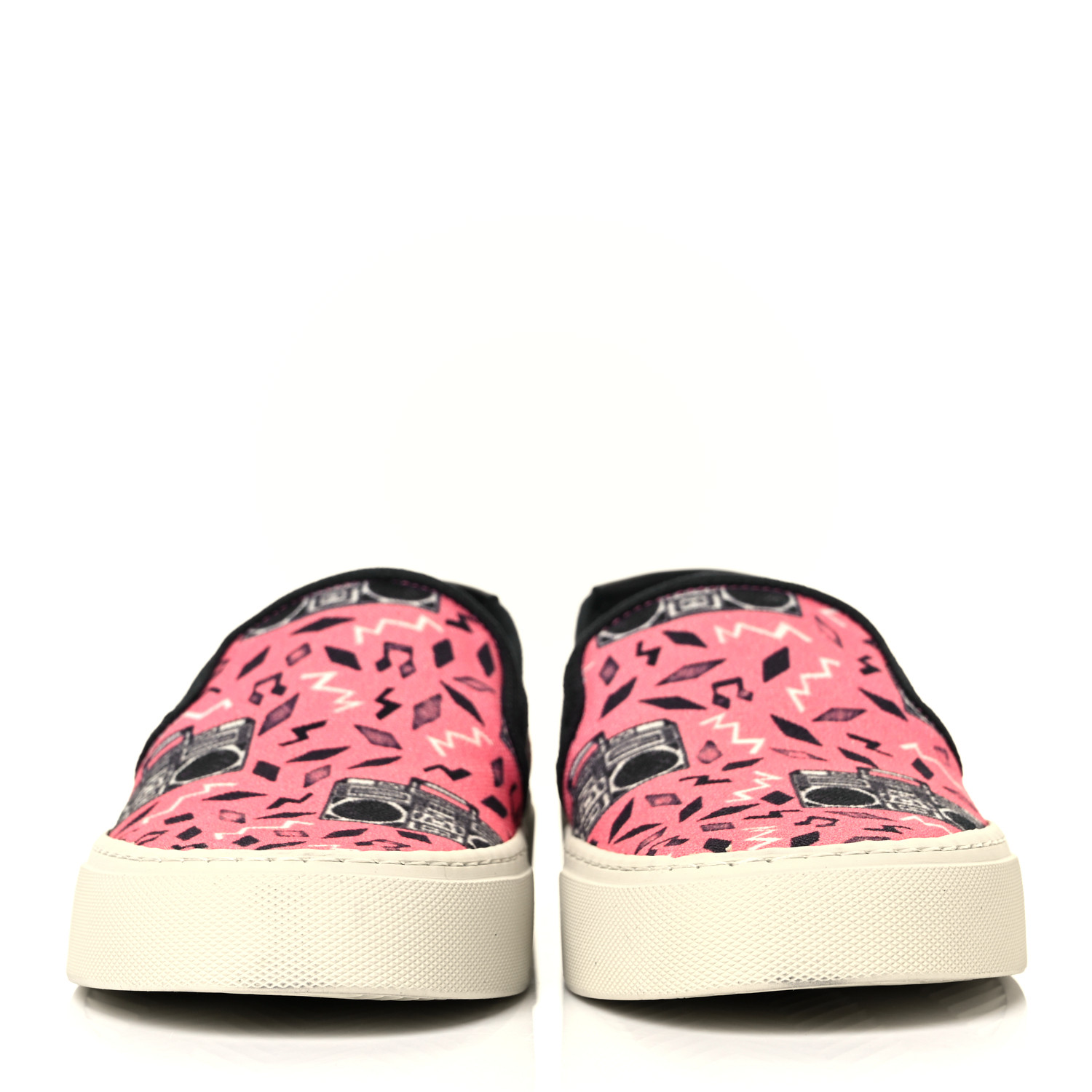 SAINT LAURENT Canvas Radio Print Mens Venice Slip On