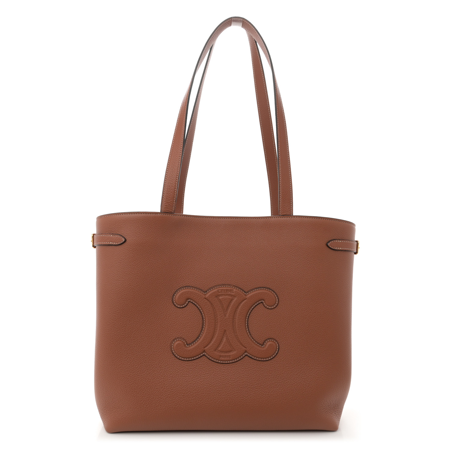 【CELINE】MEDIUM CABAS ANAIS TOTE BAG CELINE Grained Calfskin Triomphe Medium Cabas Anais Tan