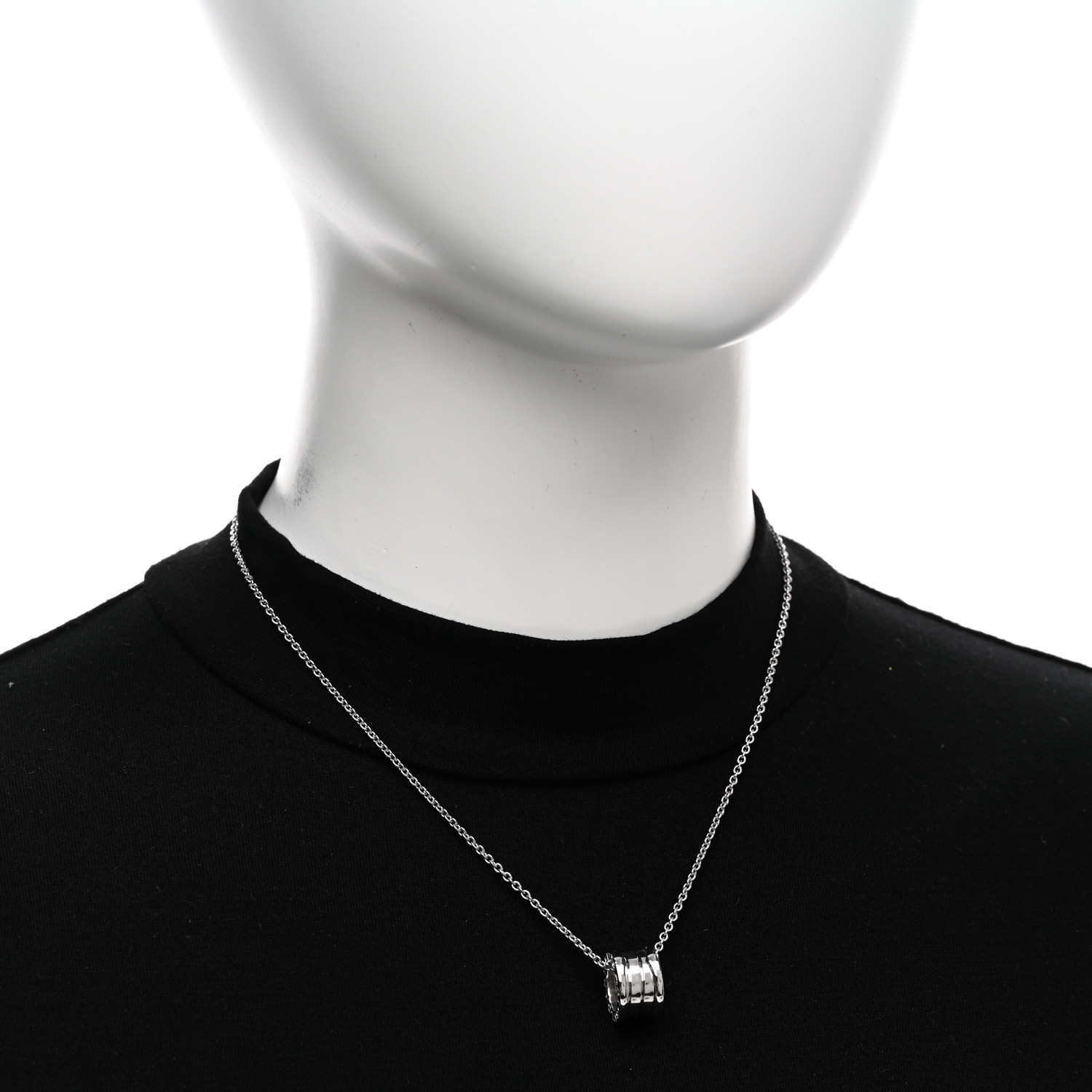 BULGARI 18K White Gold B.Zero1 Pendant Necklace 1565614