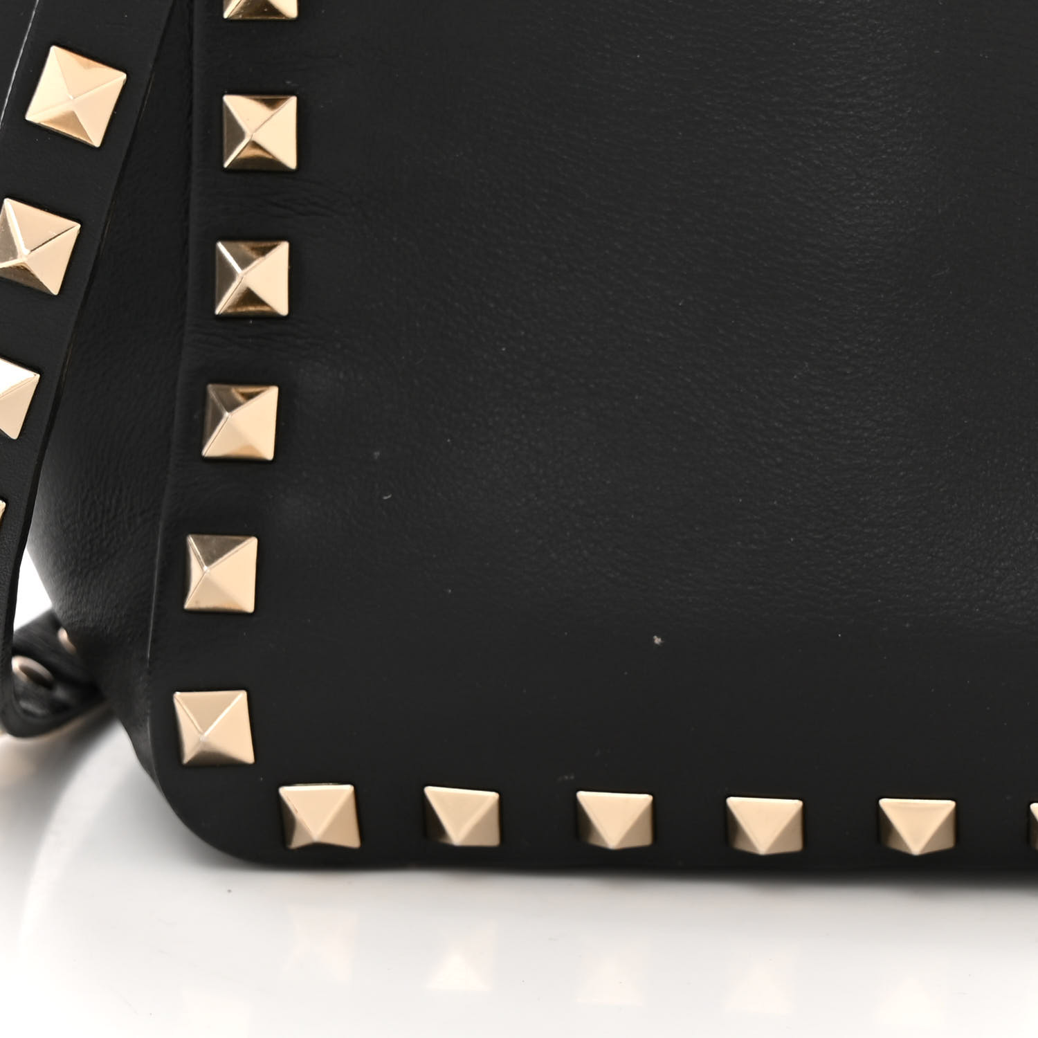 VALENTINO GARAVANI Vitello Small Rockstud Tote Black 1563016
