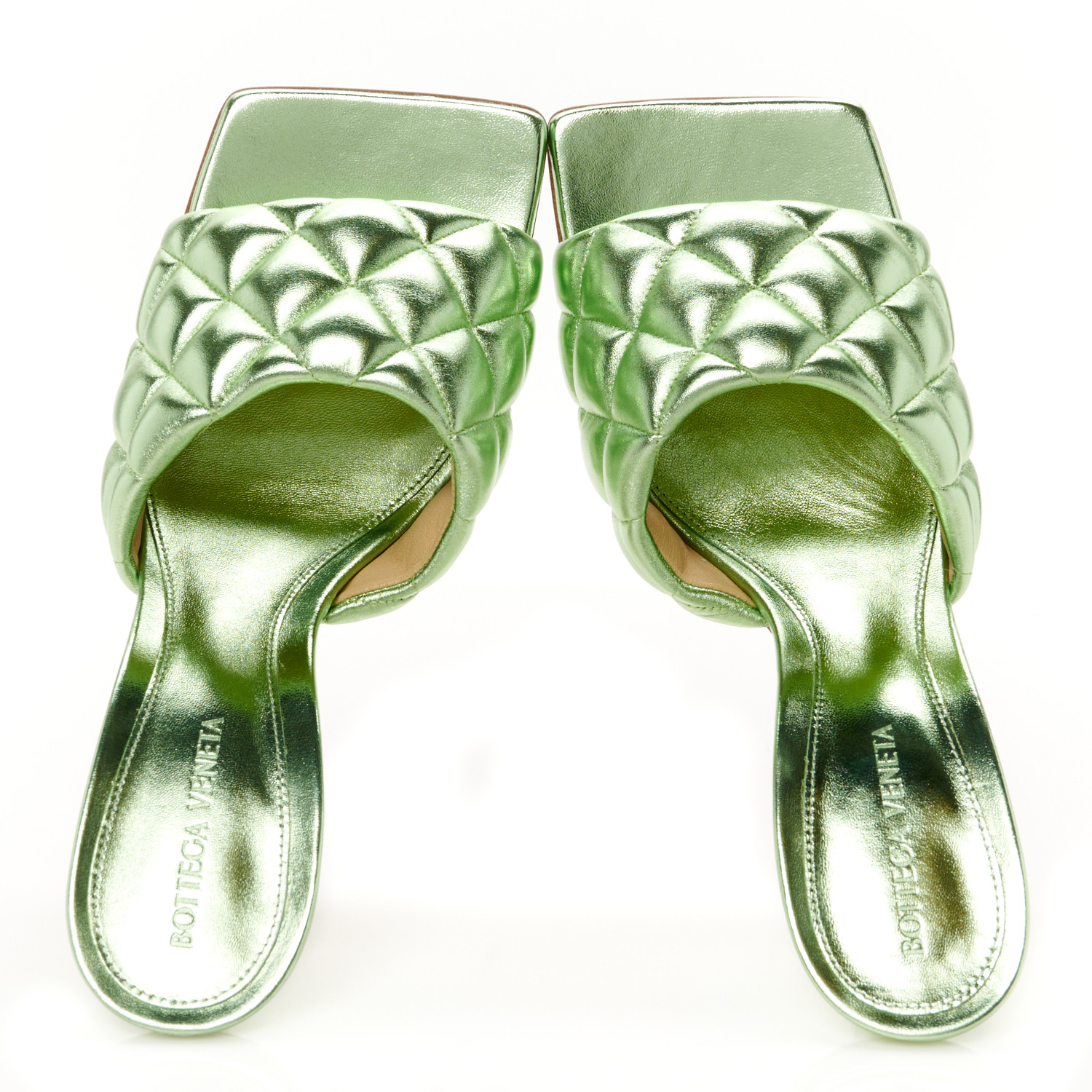 サンダル・ミュール BOTTEGA VENETA Sandals Women Leather Green/Pistachio Leather mules Bottega Veneta Green size 39 EU in Leather