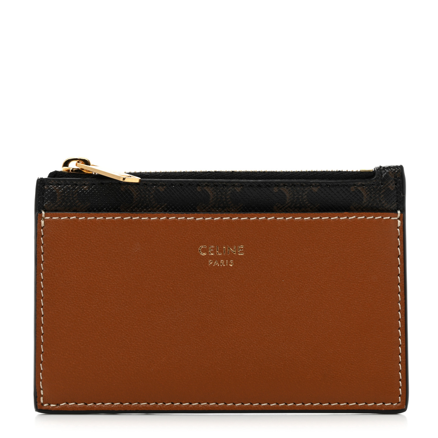 【国内発送】ZIPPED CARD HOLDER IN TRIOMPHE CANVAS Women's Zipped card holder in Triomphe canvas and lambskin