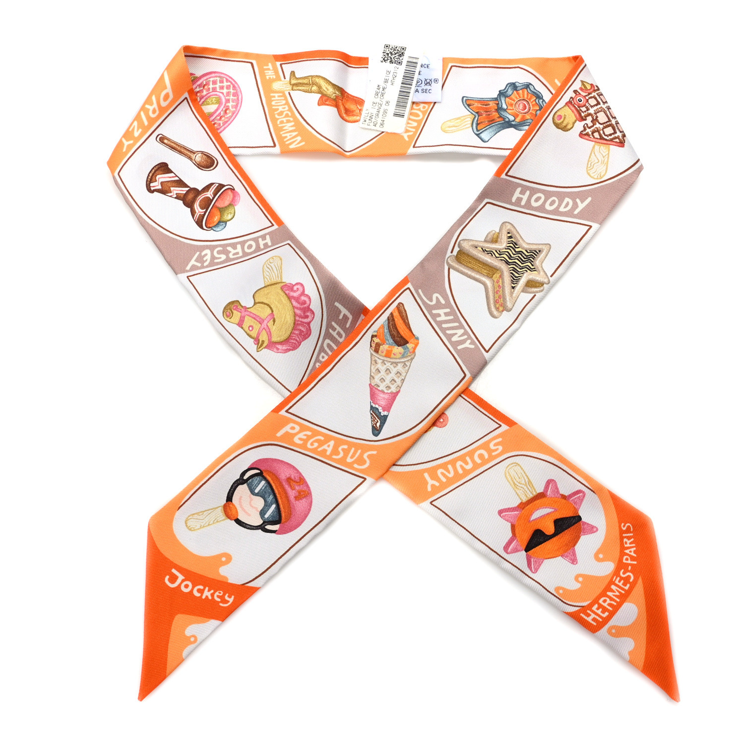 エルメス Twilly Funny Ice Cream (Beige) Funny Ice Cream Twilly | Hermès USA