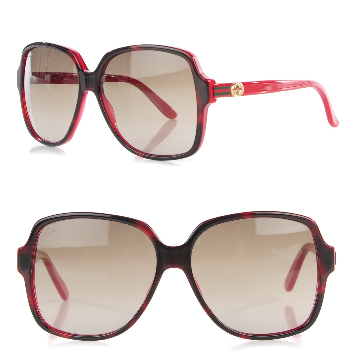 GUCCI GG Web Sunglasses 3582/S Red 126965 | FASHIONPHILE