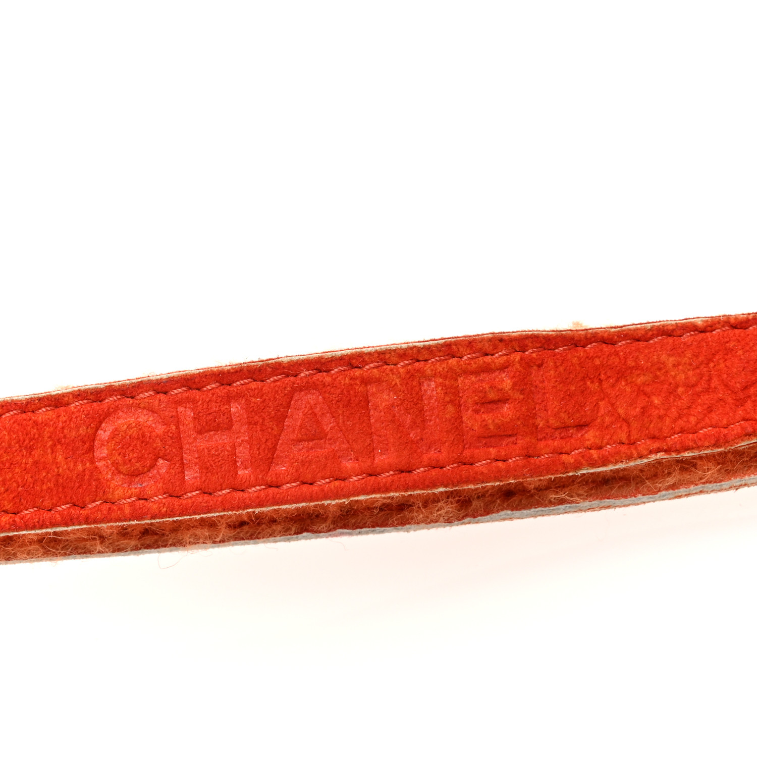 CHANEL   RINページ CHANEL Suede Shearling Fur Wristlet Orange 1632117