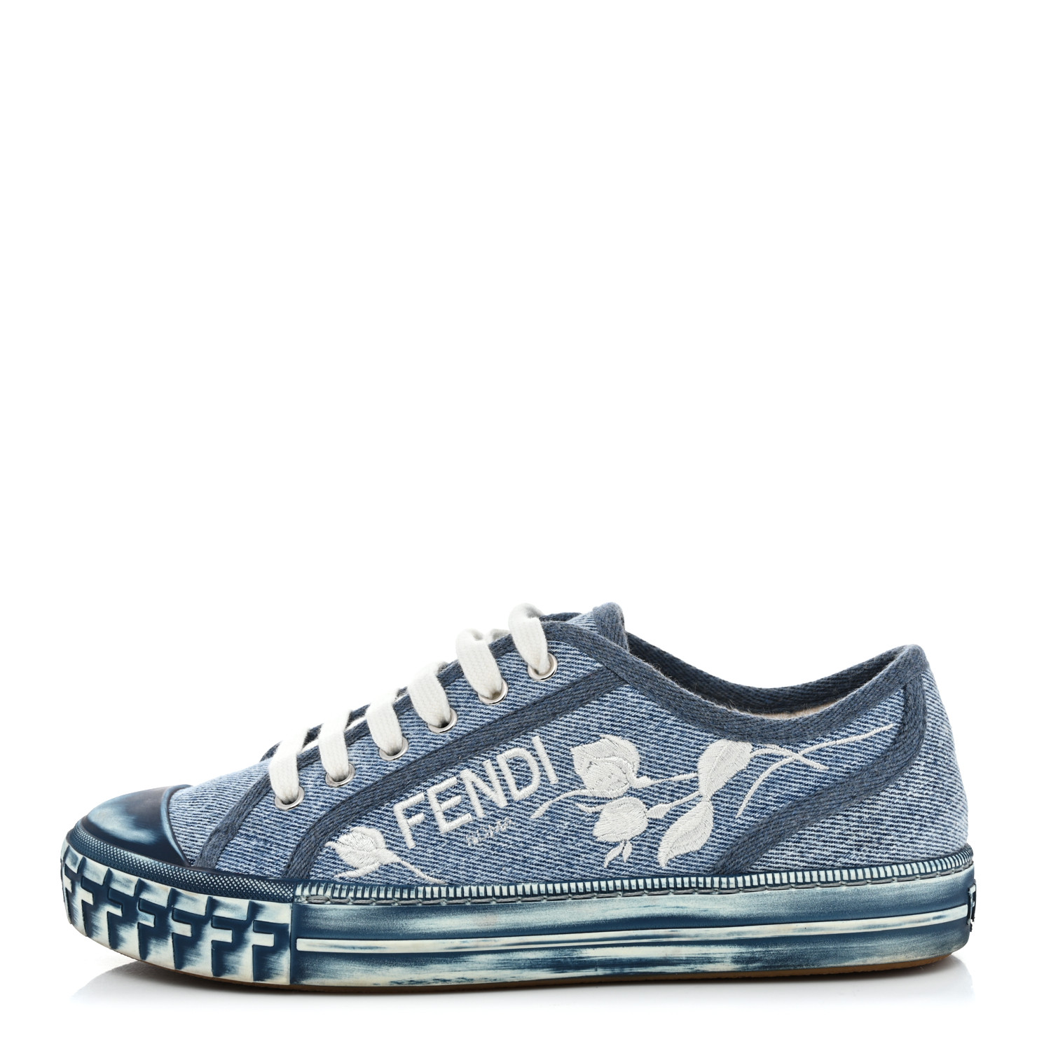 関税送料込★FENDI★ドミノ デニム ロートップ スニーカー★BLUE Domino Denim Blue | Fendi