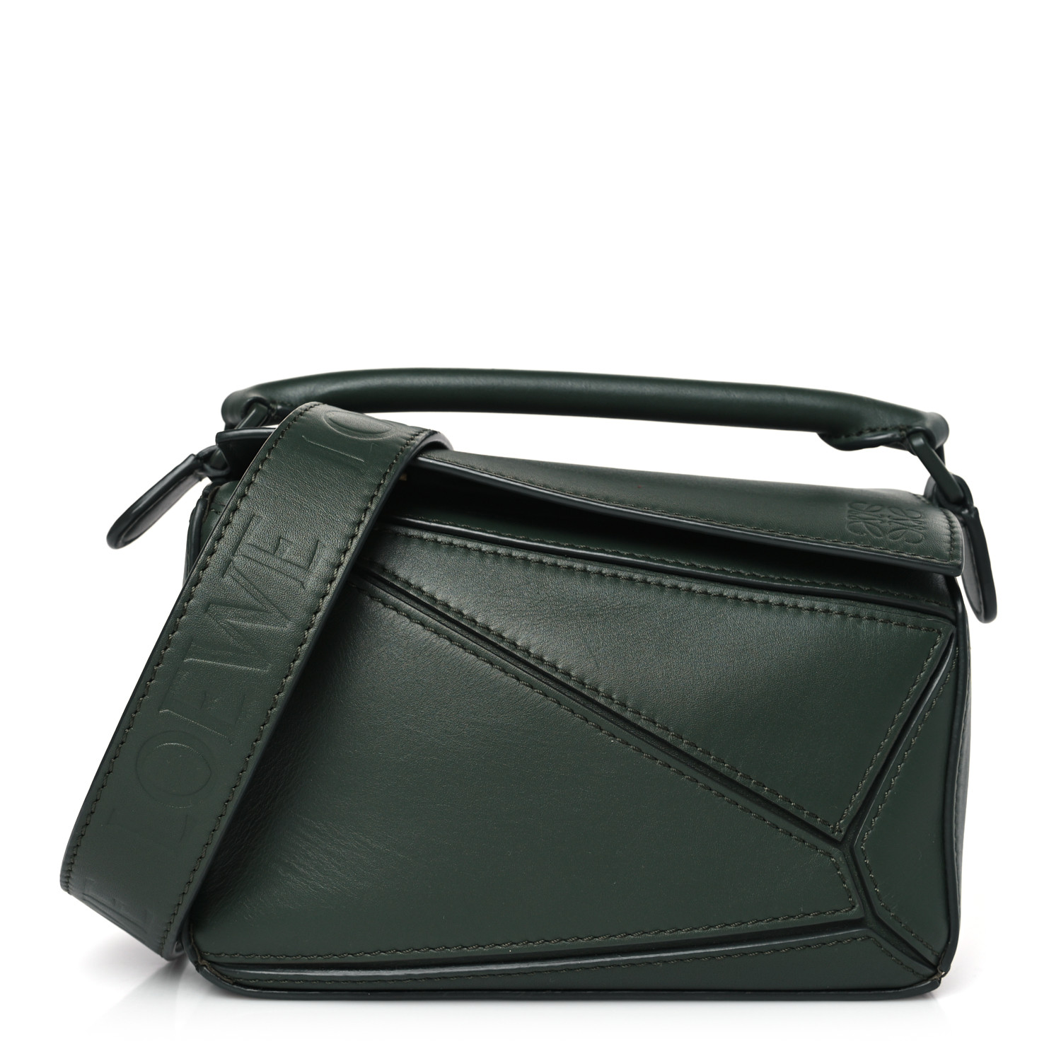 ハンドバッグ Loewe Khaki Leather Mini Puzzle Handbag LOEWE Satin Calfskin Mini Puzzle Bag Vintage Khaki 1415468