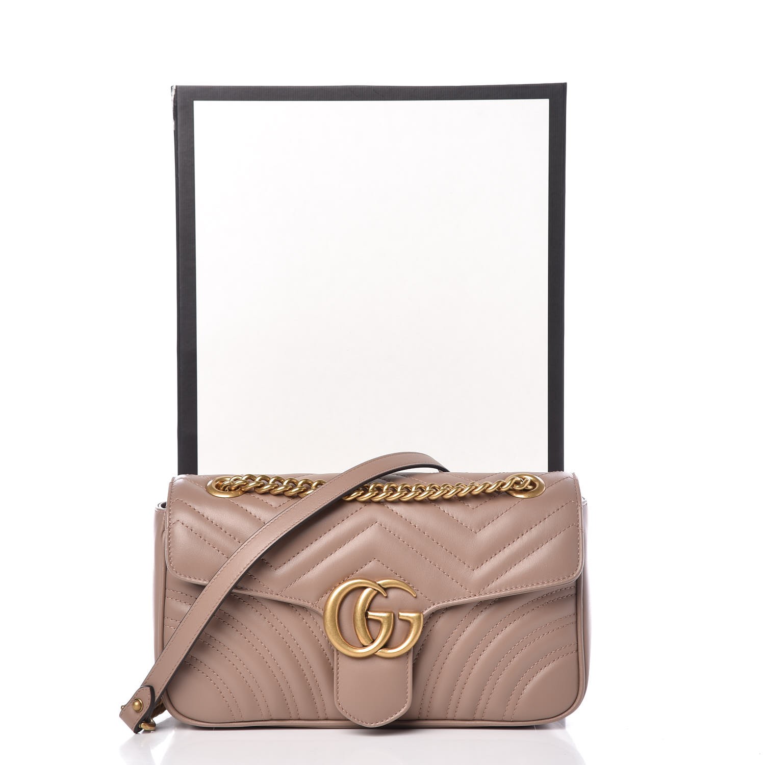 GUCCI Calfskin Matelasse Small GG Marmont Shoulder Bag