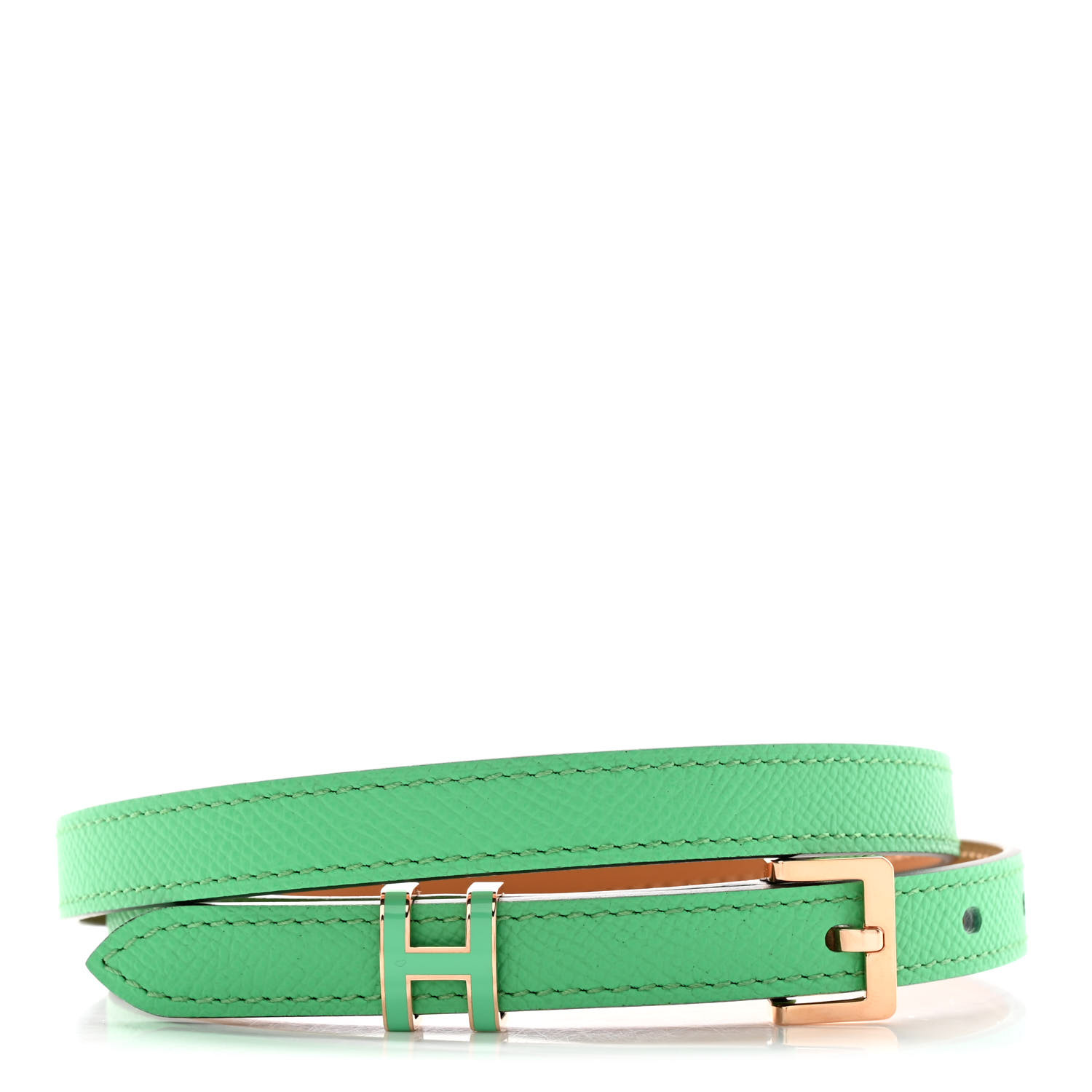 HERMES Epsom 15mm Pop H Belt 75 30 Vert Comics 1318107
