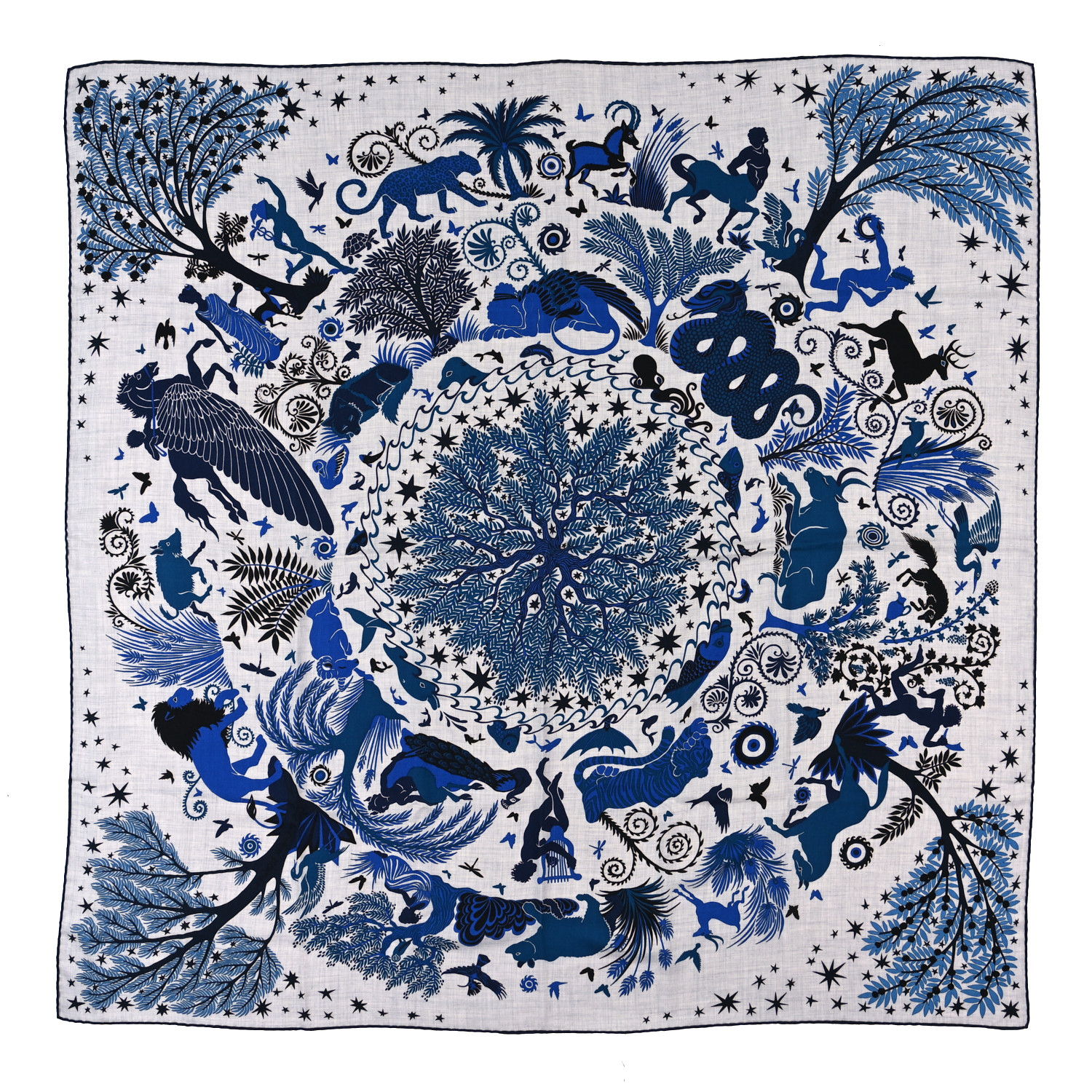エルメス ノートCARNET DE SOIE SOIE BLEU MARINE HERMES Cashmere Silk Sous Le Charme d'Orphee Shawl 140 Gris