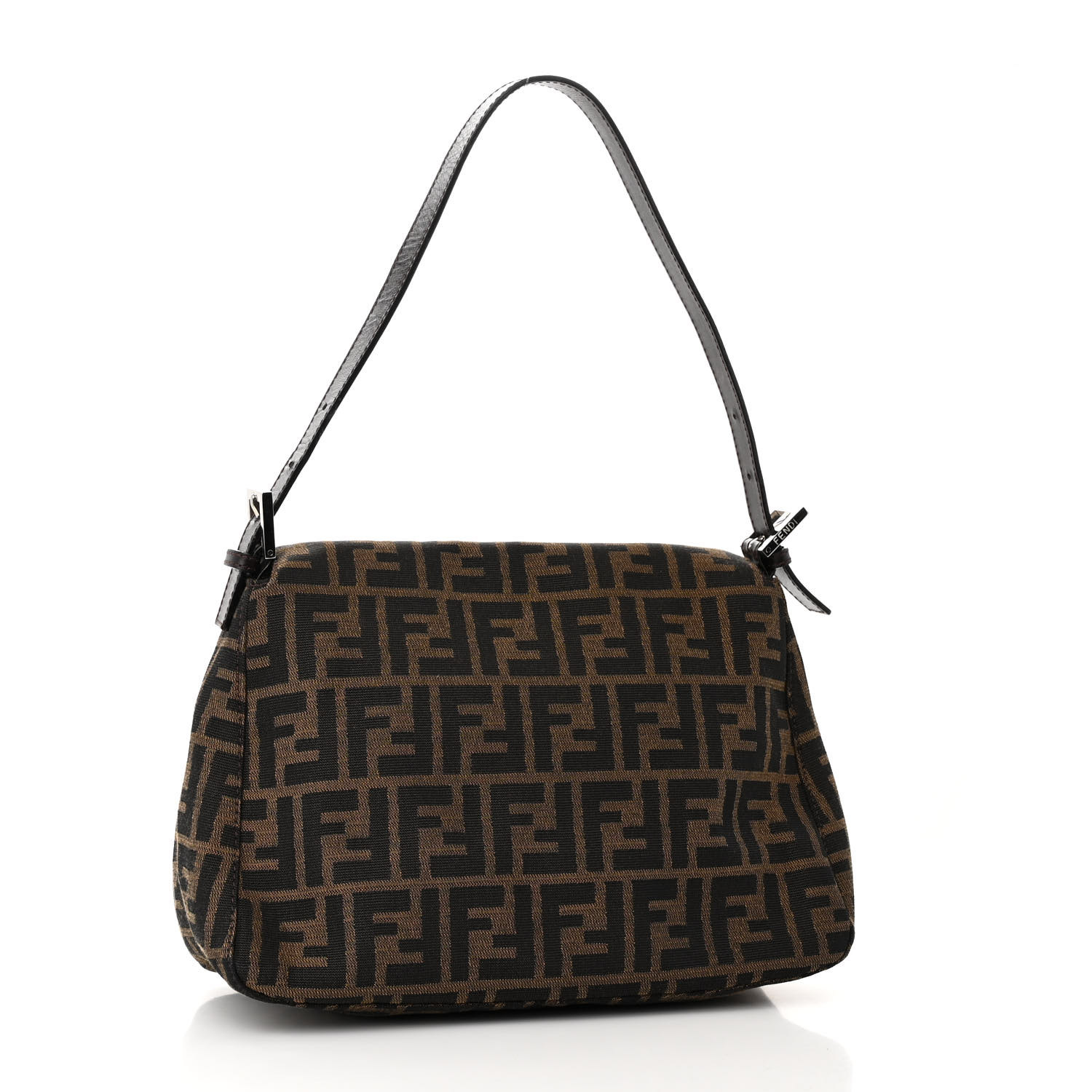 美品♡ SHE Tokyo Meghan hounds-tooth 36 Fendi Tobacco Zucca Print Canvas Mia Shoulder Bag - 8BR616