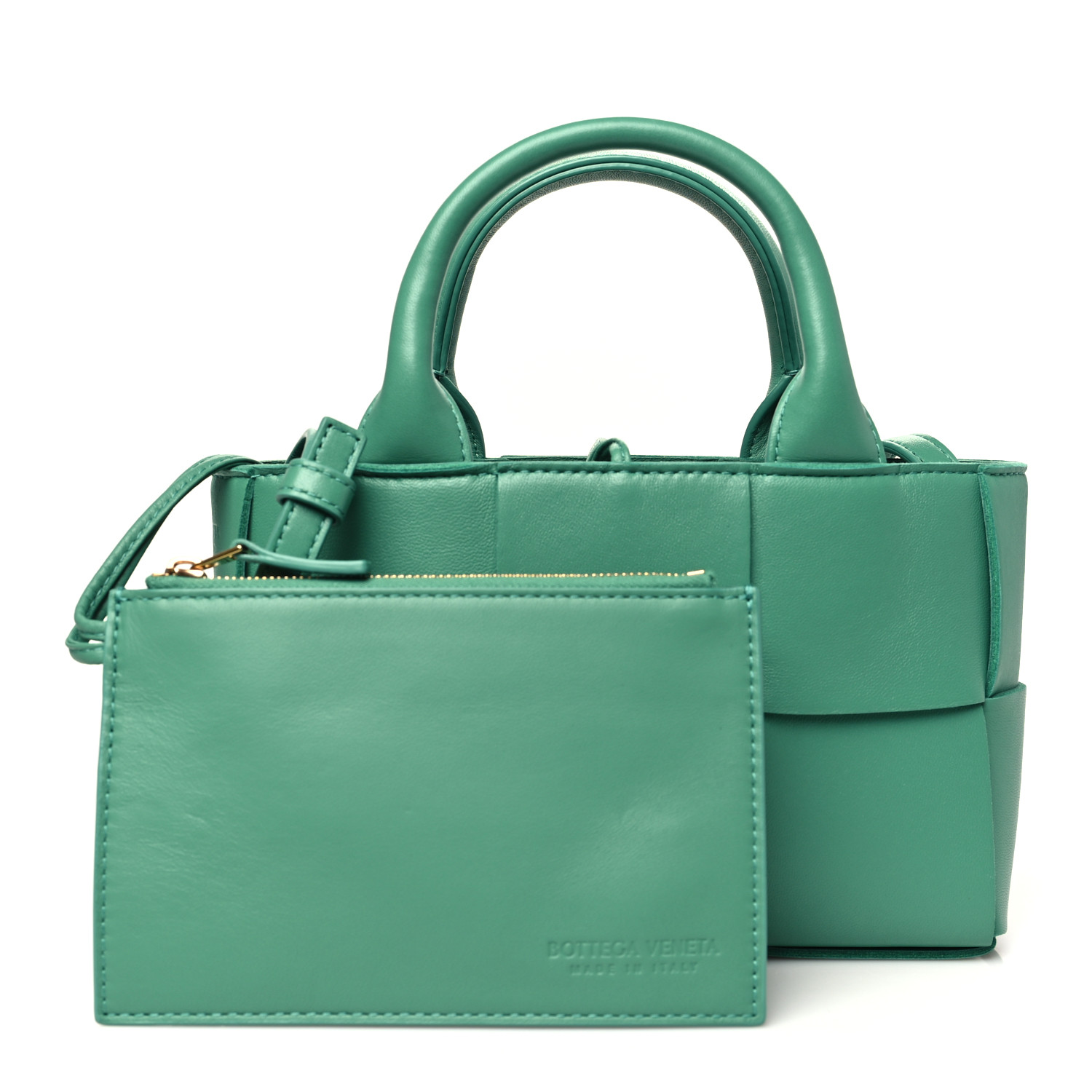 BOTTEGA VENETA MINI ARCO/ミニアルコ ショルダーバッグ*緑系 BOTTEGA VENETA Calfskin Mini Maxi Intrecciato Arco Green