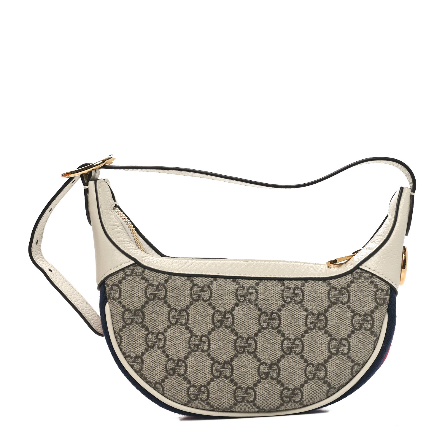 GUCCI GG Supreme Monogram Textured Dollar Calfskin Web Mini