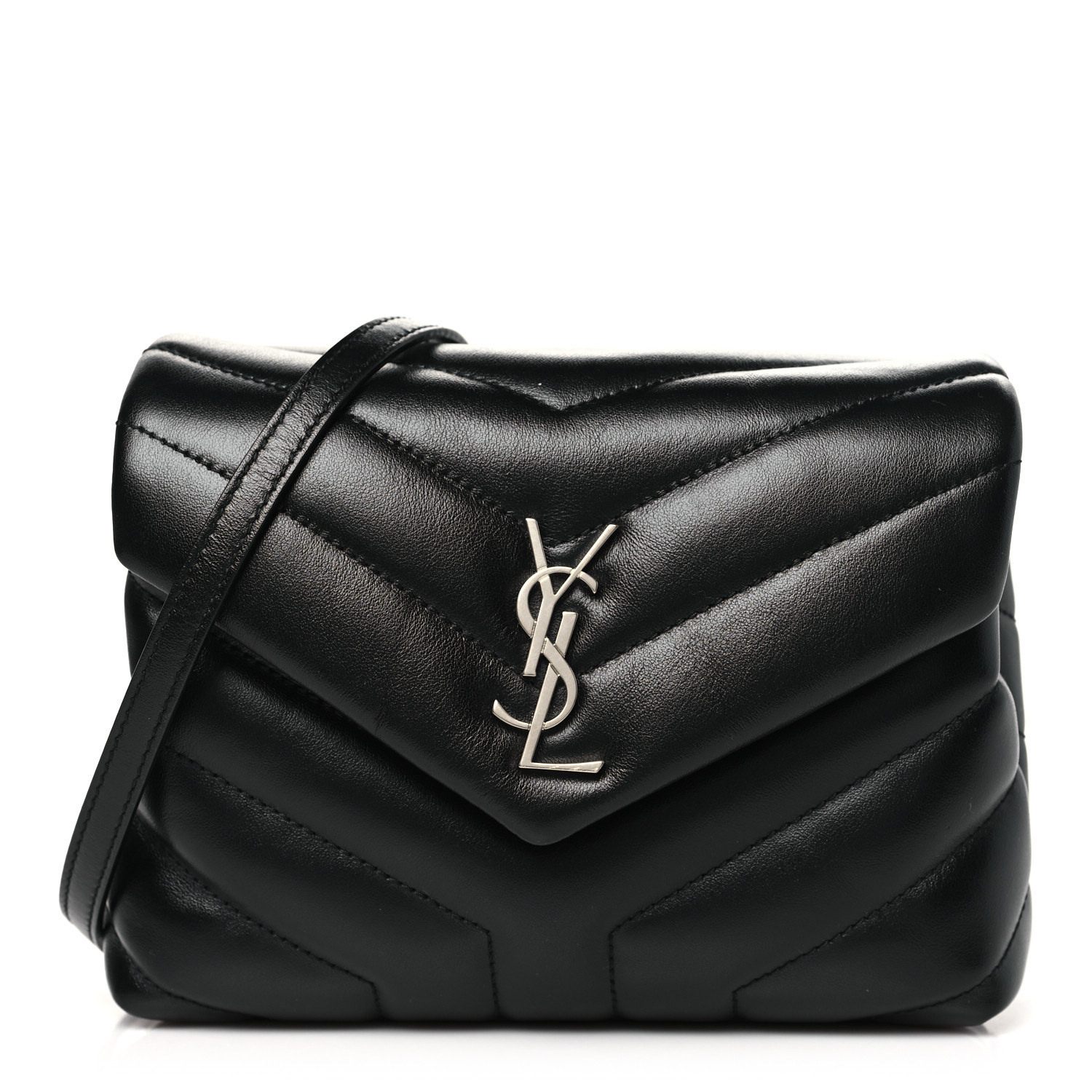 SAINT LAURENT Calfskin Y Quilted Monogram Toy Loulou