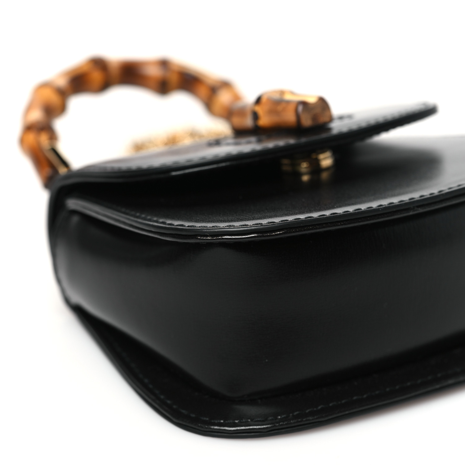 Bamboo handle flap bag／ブラックデニム GUCCI Boarded Dyana Lux Nano Bamboo 1947 Top Handle Chain