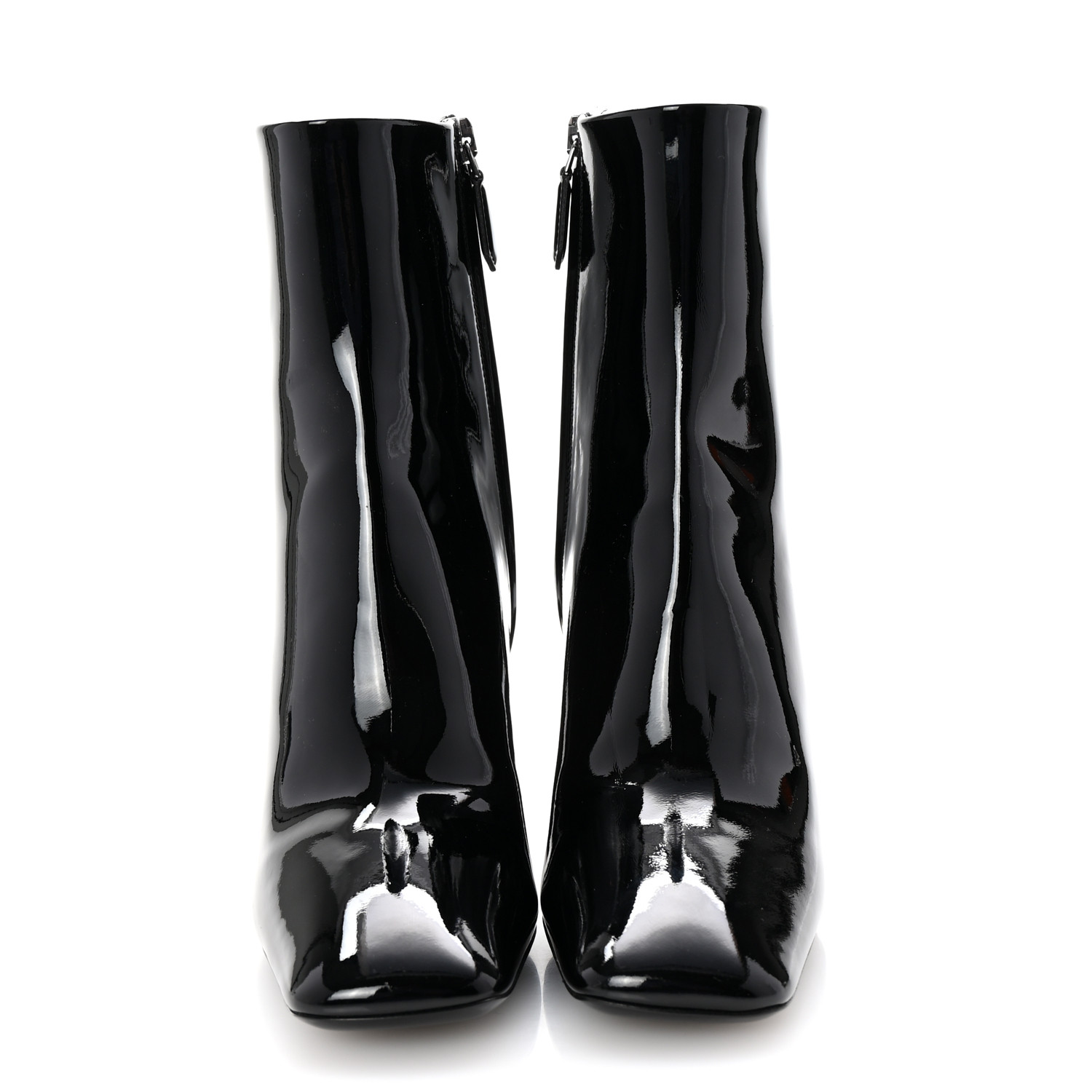 PRADA Vernice Square Ankle Boots 35 Black 1683962 | FASHIONPHILE
