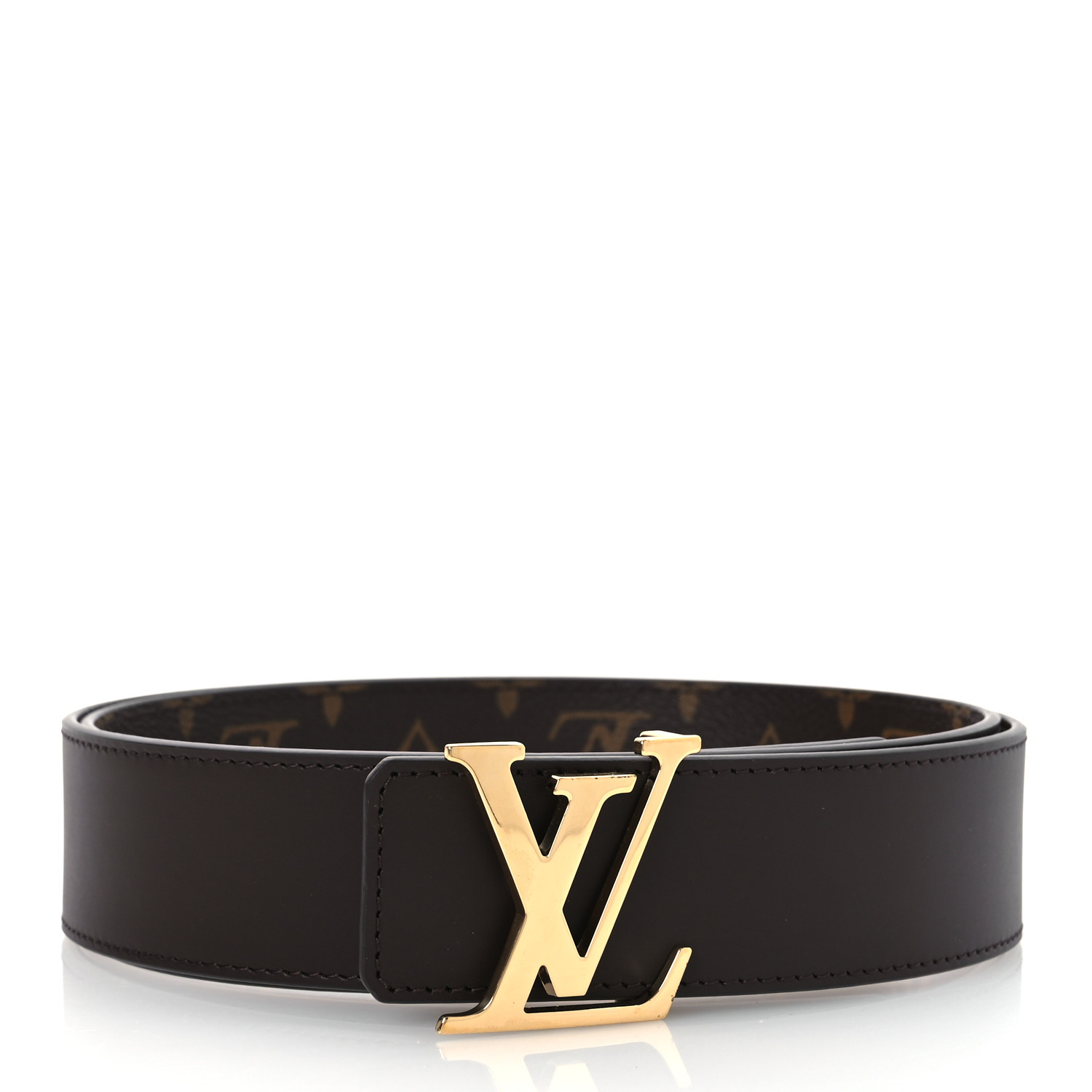 Louis Vuitton ブラック ベルト ルイ・ヴィトン イニシャル ベルト モノグラム エクリプス