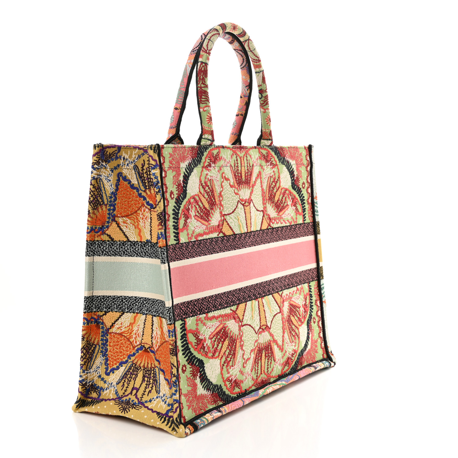 CHRISTIAN DIOR Canvas Embroidered Large In Lights Book Tote