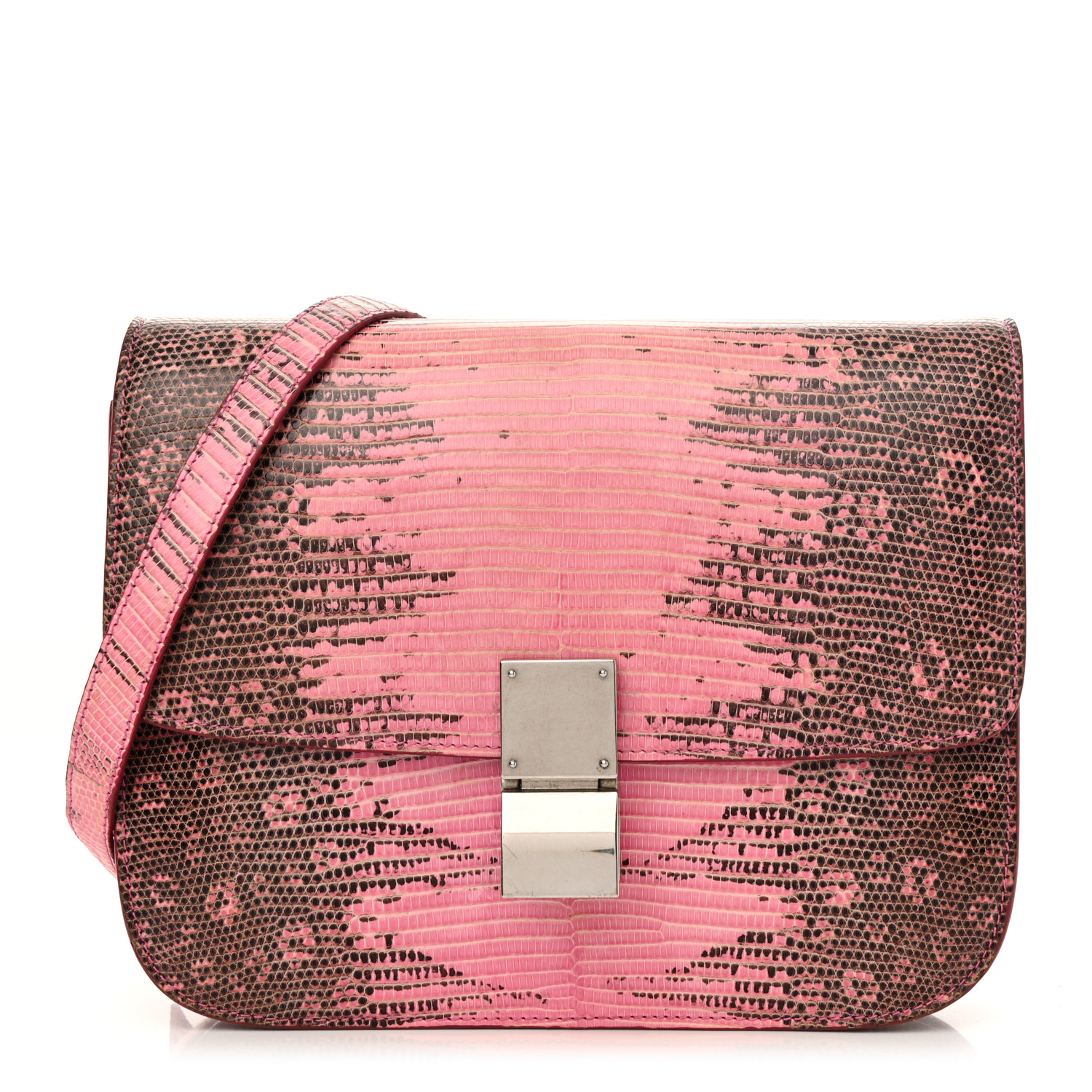 【VIPセール】CELINE 早い者勝ち!Lizard M Classic バッグ CELINE Lizard Medium Classic Box Flap Bag Pink Grey 1529477