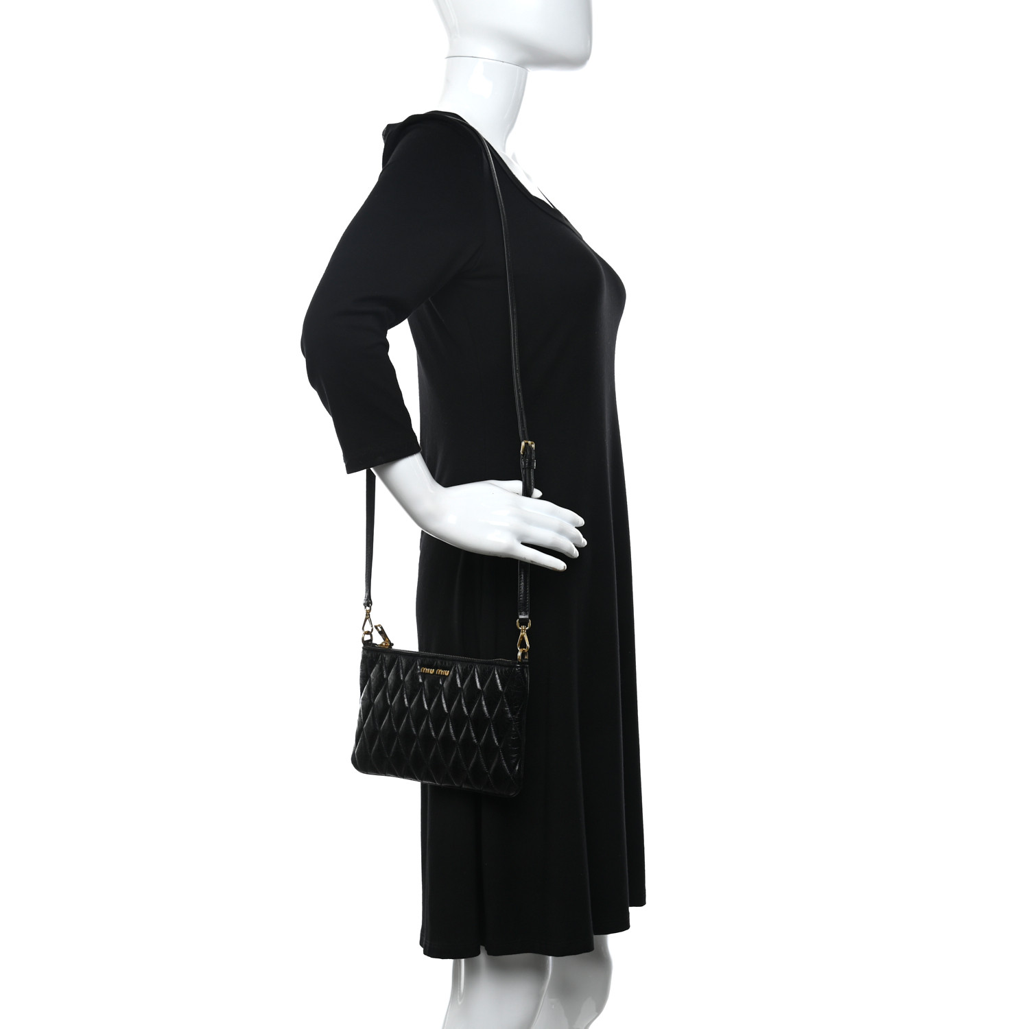 バッグ Miu Miu Vitello ShineTrapu Crossbody Bag MIU MIU Vitello Shine Trapu Zip Crossbody Bag Black 1085879