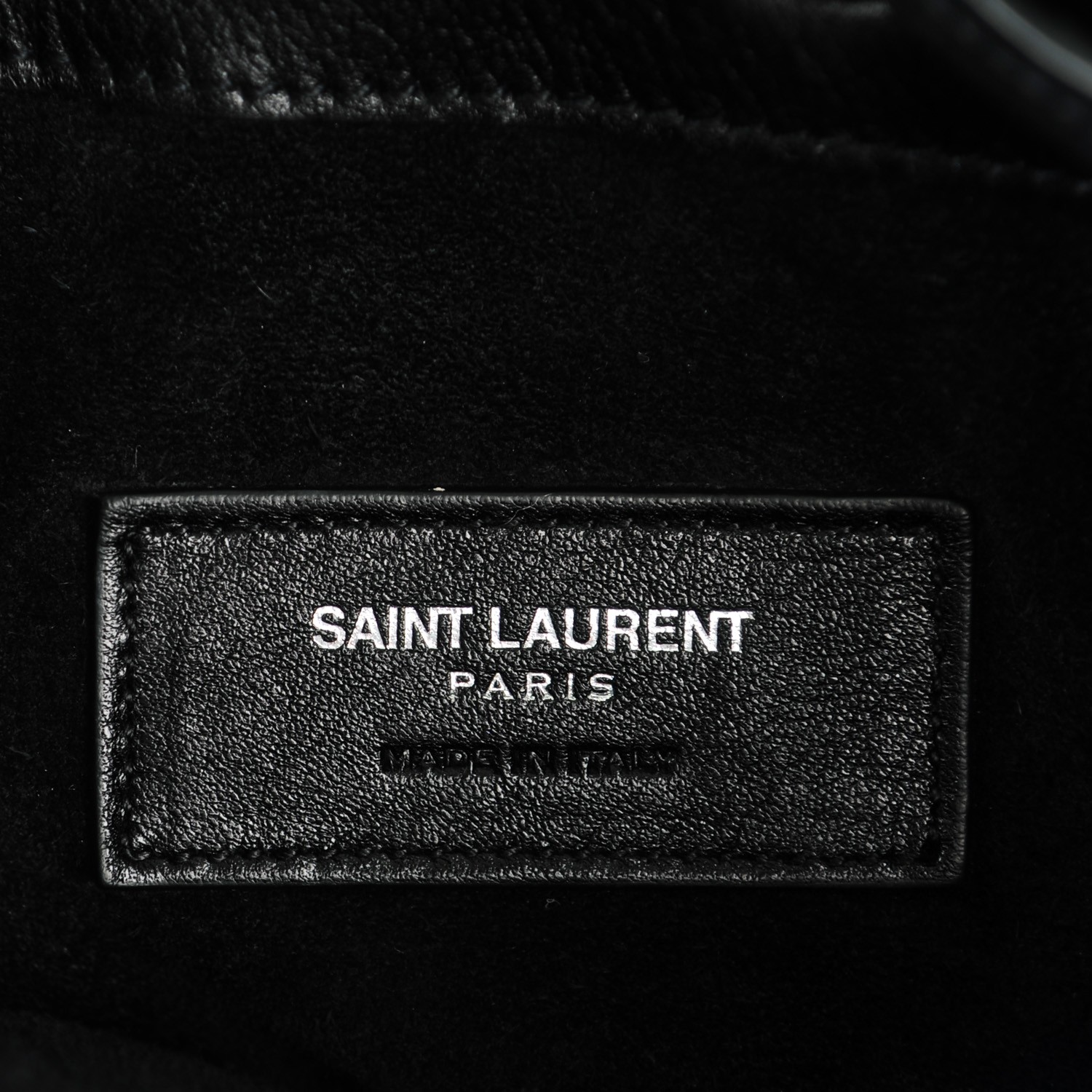 SAINT LAURENT Calfskin Studded Small Emmanuelle Fringe