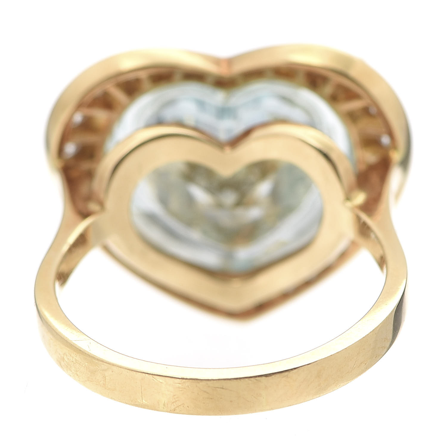 CHOPARD 18K Yellow Gold Diamond Crystal So Happy Heart Ring