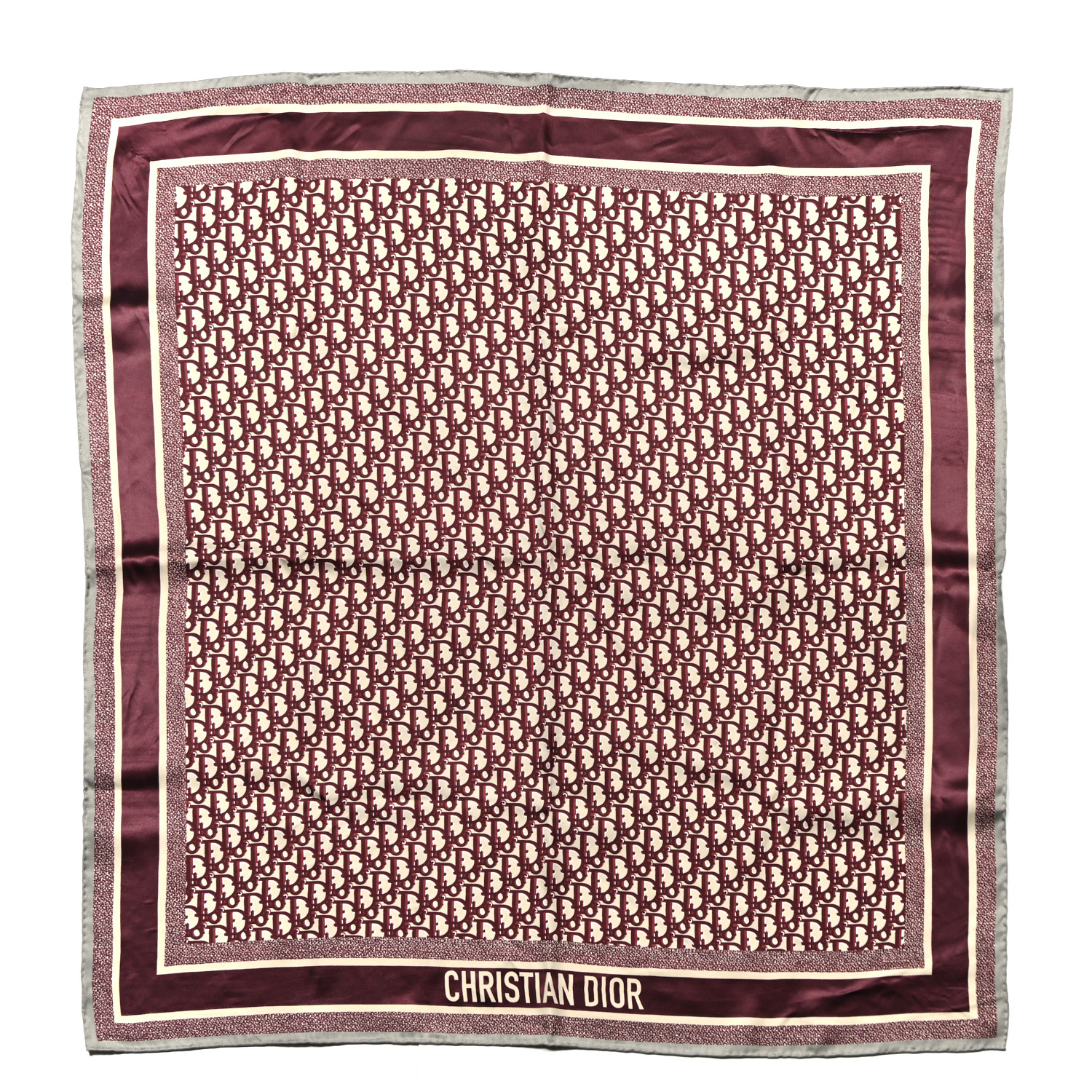 CHRISTIAN DIOR Silk Oblique Diortwin Square Scarf 90