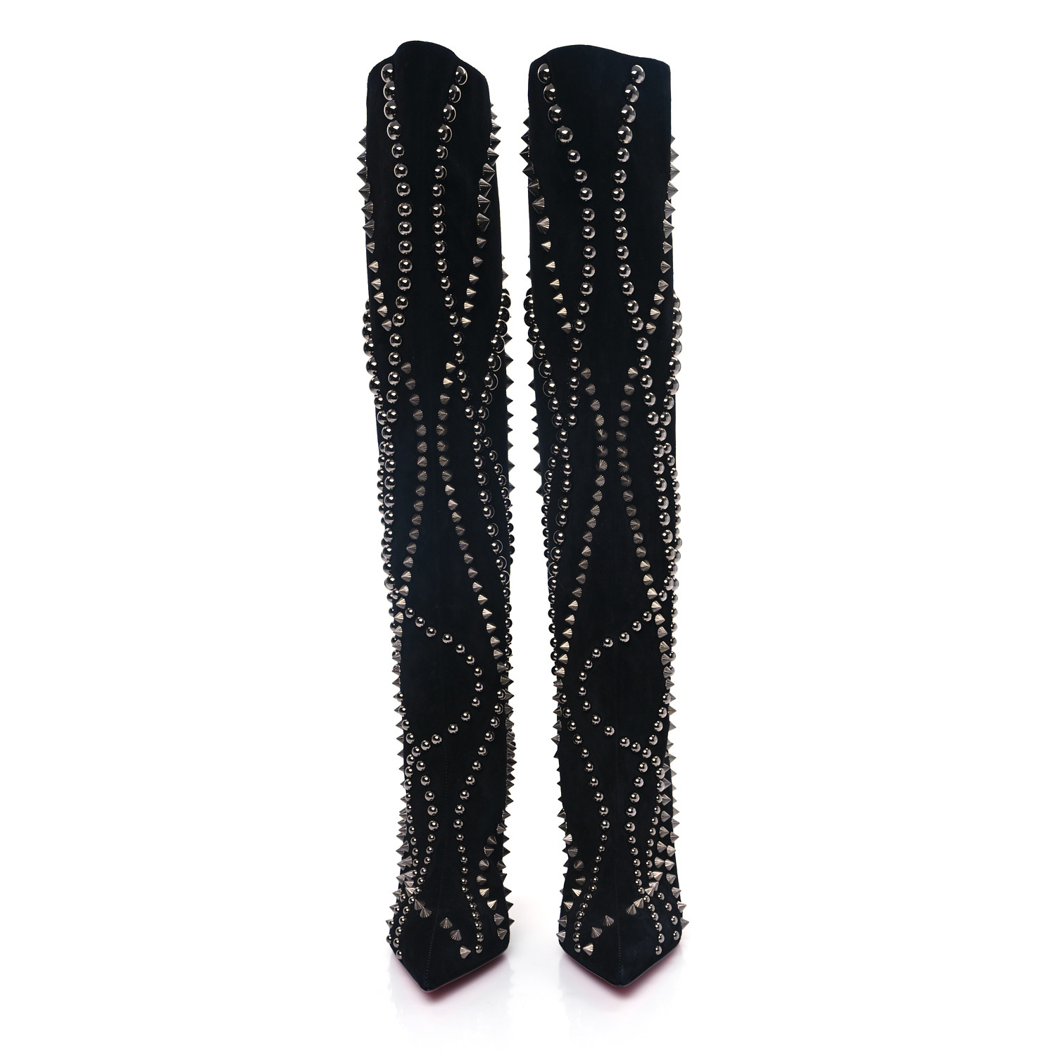 CHRISTIAN LOUBOUTIN Suede Spiked Astrilarge Botta Pika Knee