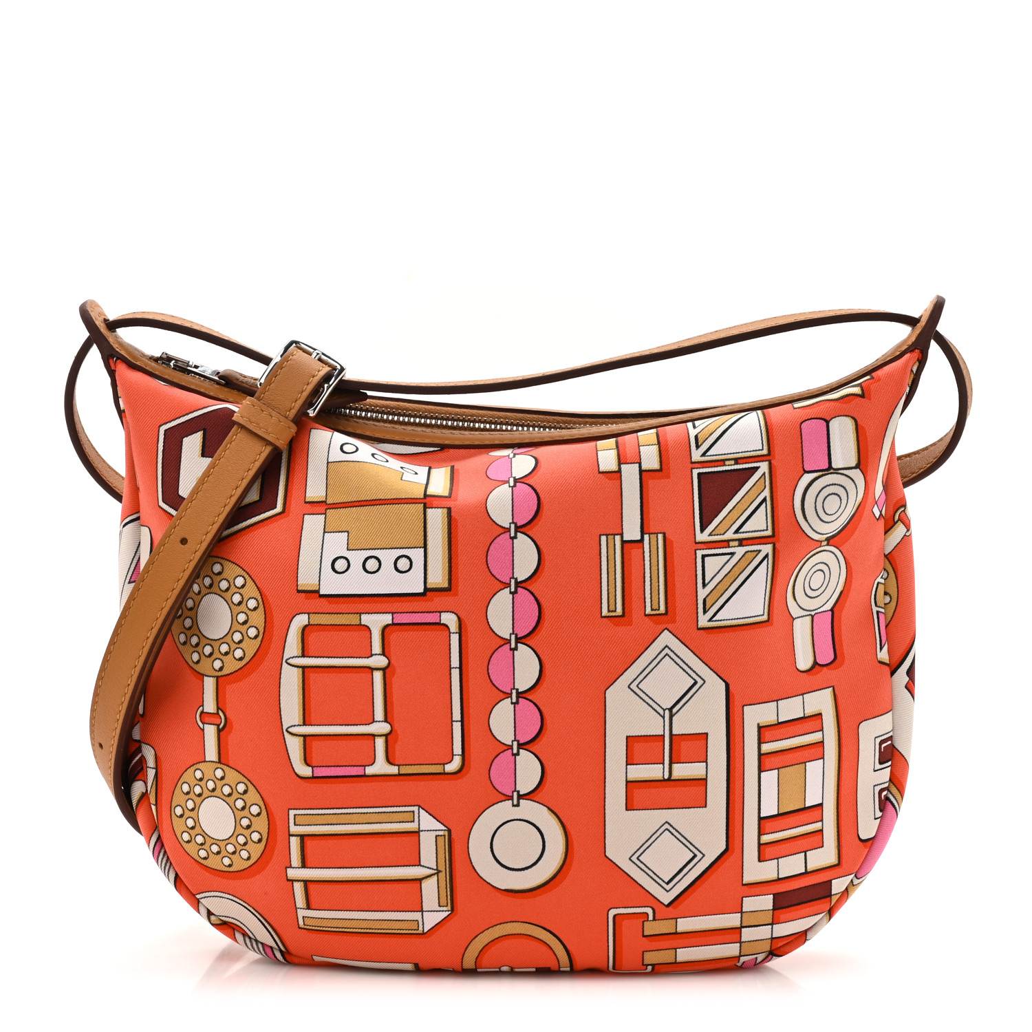 【Orange Poppy / Gold】HERMES Sursoie To Go バッグ HERMES Silk Sursoie To Go Pouch Orange Poppy Naturel Sable