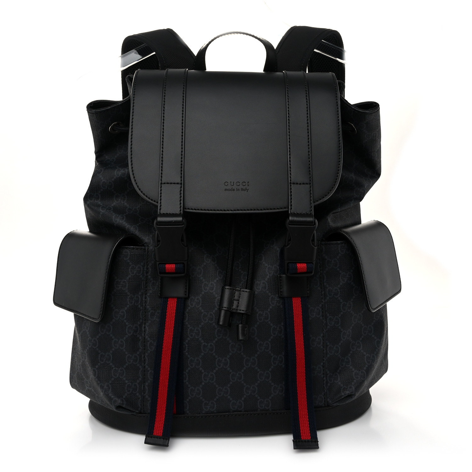GUCCI Soft GG Supreme Monogram Calfskin Web Double Buckle