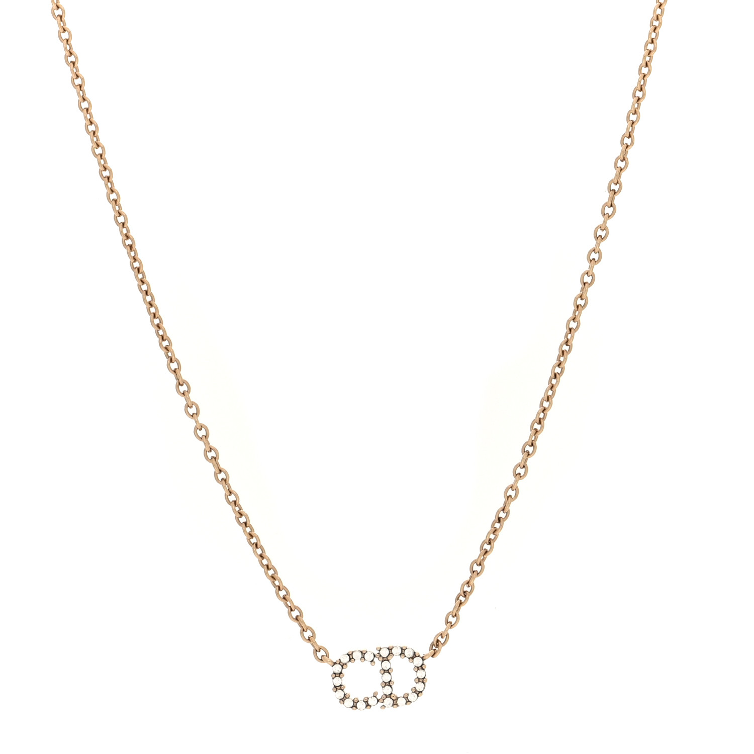 【Christian Dior】★COLLIER CLAIR D LUNE Clair D Lune Necklace Gold-Finish Metal and White Crystals