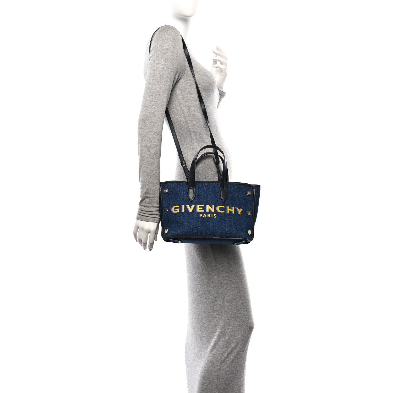 GIVENCHY Denim Mini Logo Bond Shopper Tote Blue 1635931