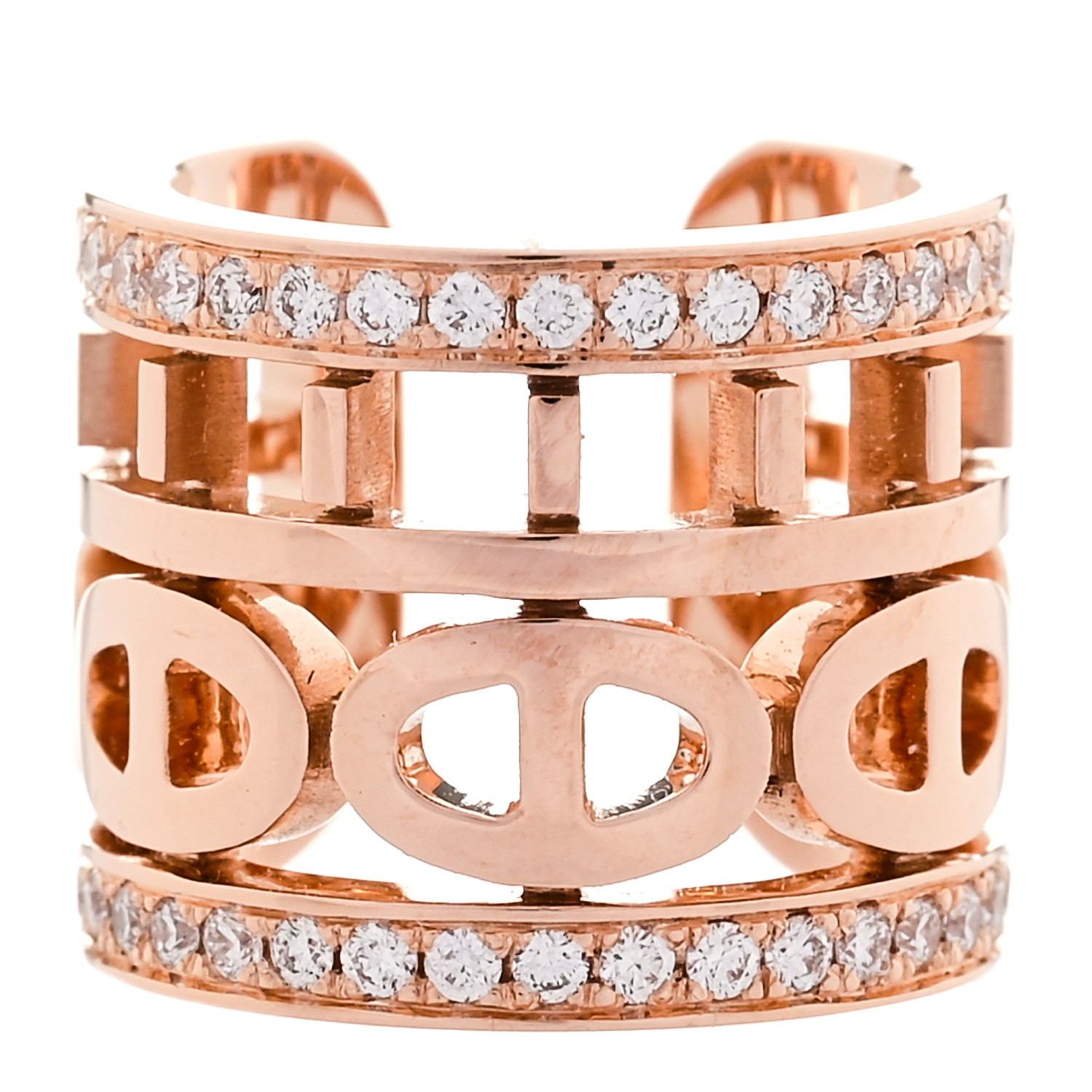 HERMES 18K Rose Gold Diamond Chaine d'ancre Divine Ear Cuff
