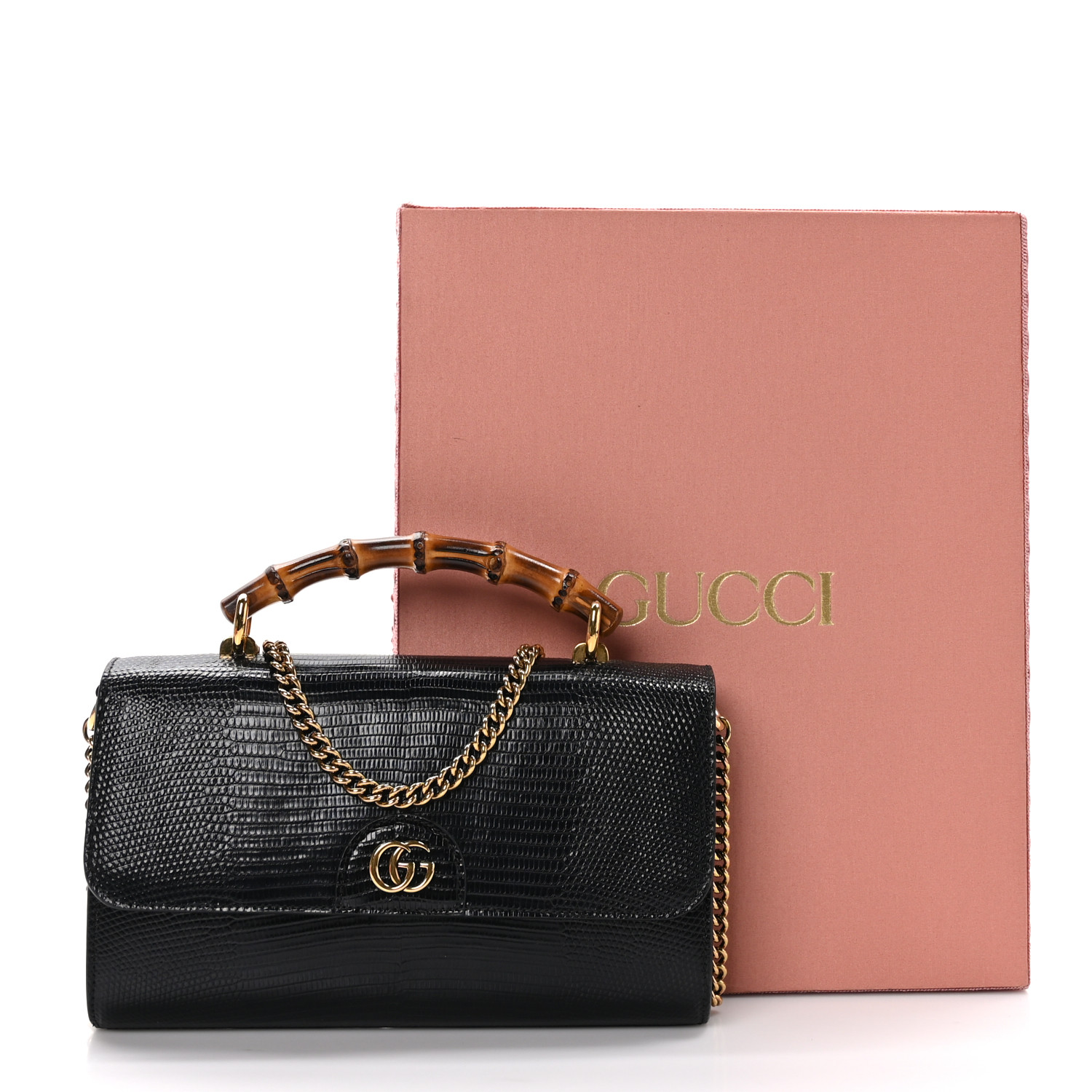 Bamboo handle flap bag／ブラックデニム Gucci Bamboo 1947 medium bag in black leather | GUCCI® US