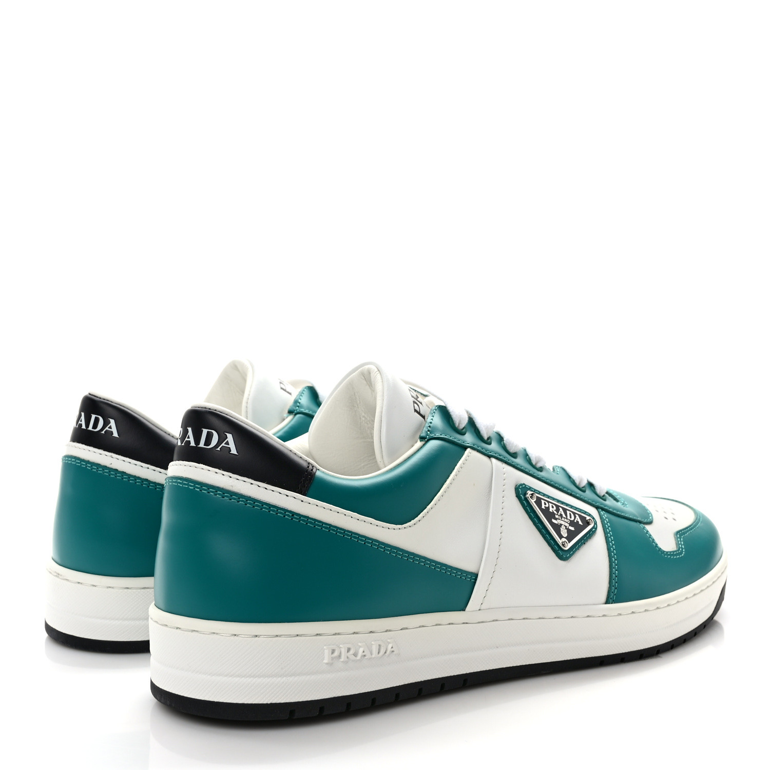 PRADA Vitello Sport Spazzolato Rois Metal Triangle Logo Mens