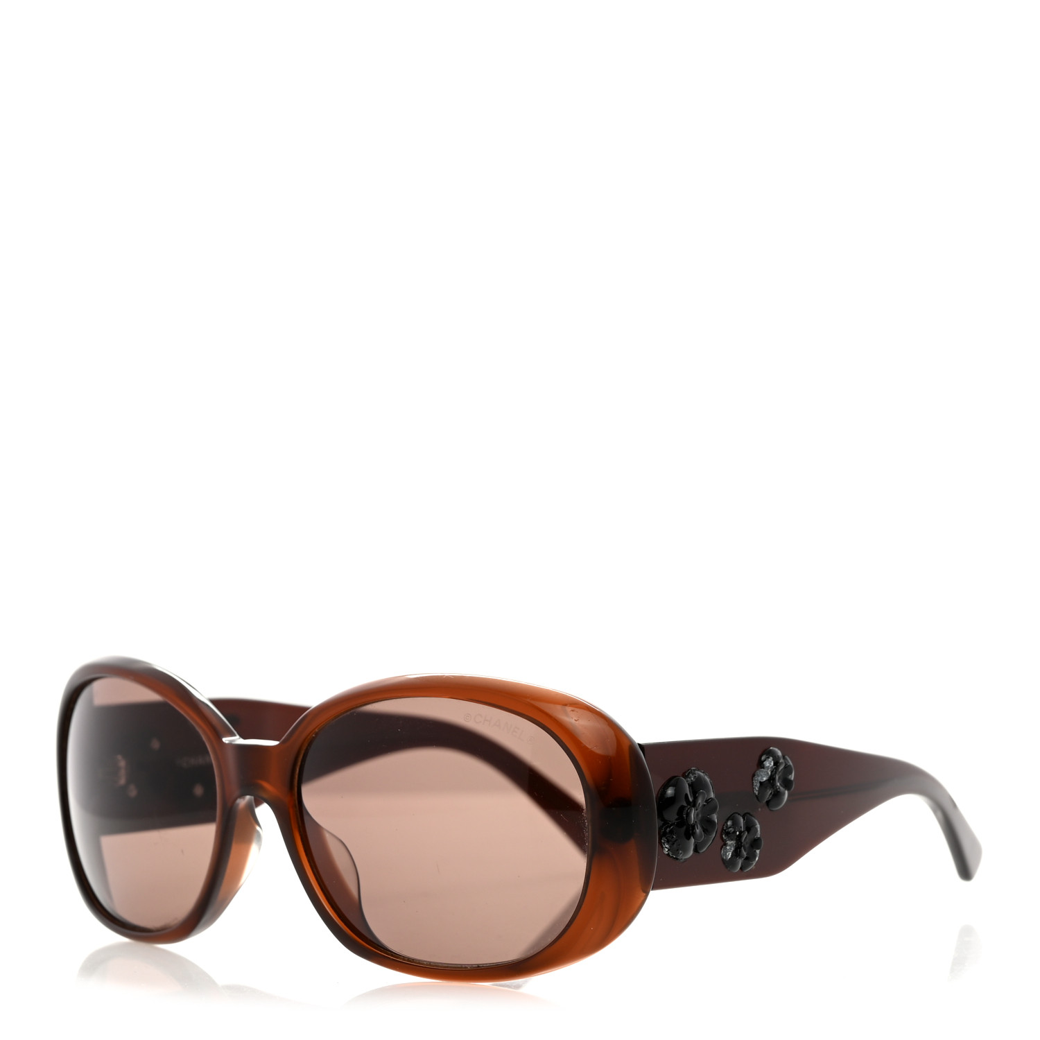 小物 CHANEL sunglasses coco camellia brown CHANEL Camellia Coco Mark Sunglasses Frame Brown Black From