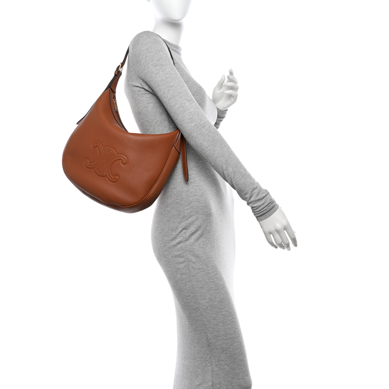 CELINE Supple Calfskin Medium Triomphe Heloise Shoulder Bag