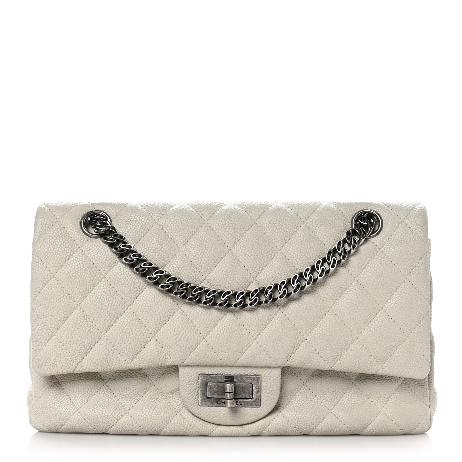 CHANEL Washed Caviar Quilted 2.55 Reissue 225 Bijoux Chain