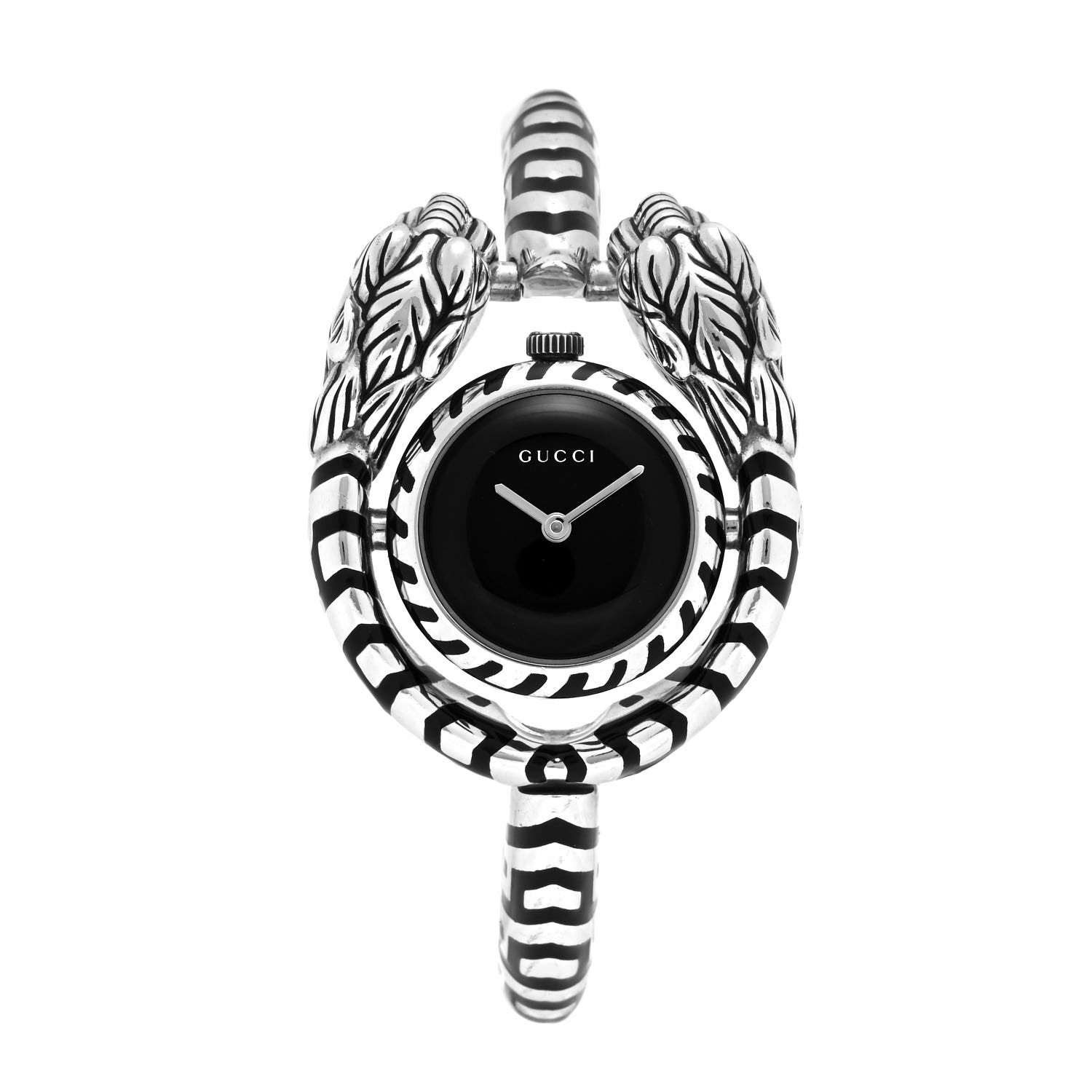 GUCCIのパズル GUCCI Sterling Silver Black Mother of Pearl 23mm Dionysus