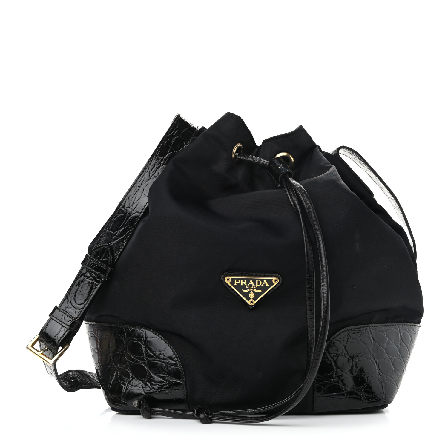 トートバッグ PRADA Black Re-Nylon Bucket Bag Prada Duet Re-Nylon Bucket Bag | Saks Fifth Avenue