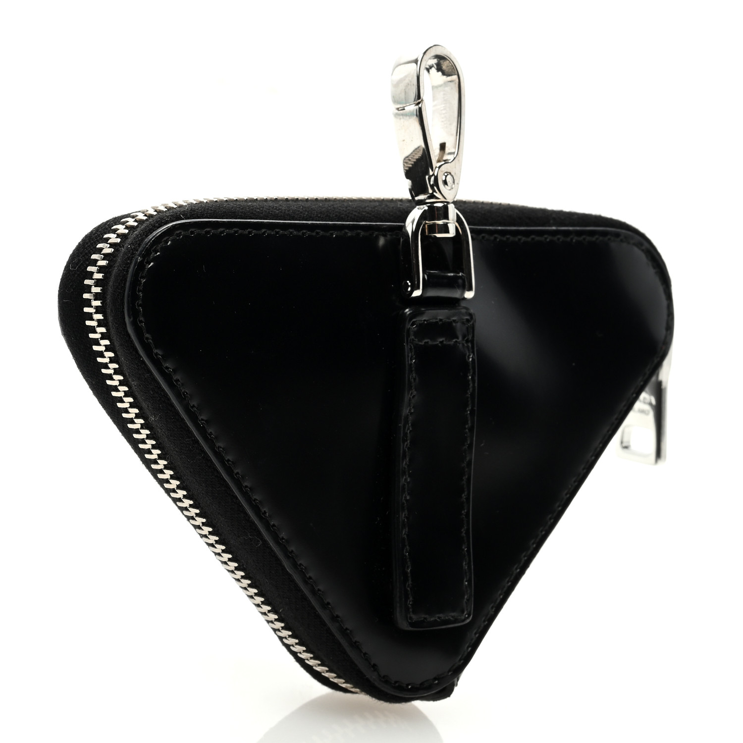 小物 PRADA SPORTS COIN CASE PRADA Spazzolato Triangle Coin Pouch Bag Charm Black 1403993