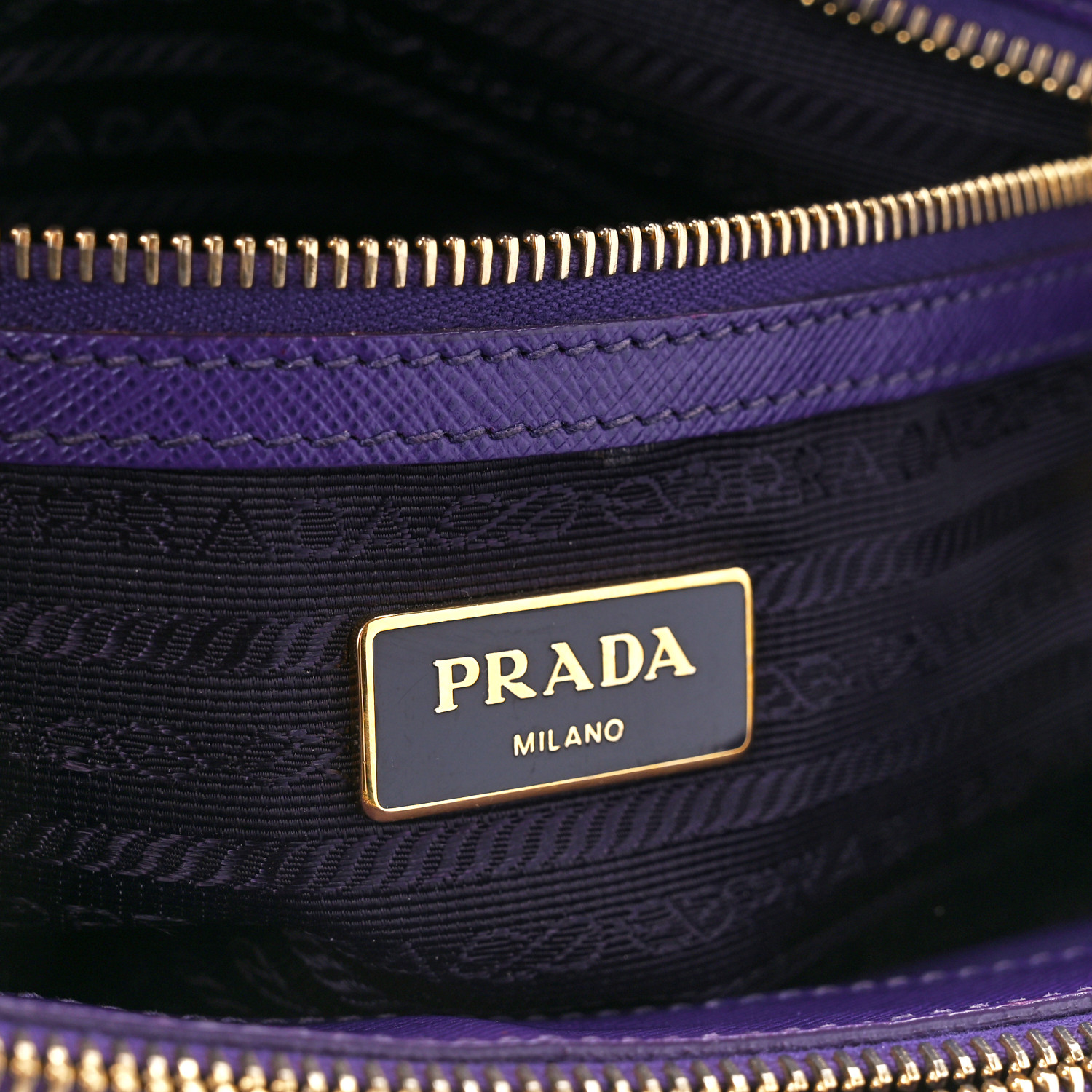 PRADA Saffiano Mini Galleria Double Zip Tote Viola 1405960