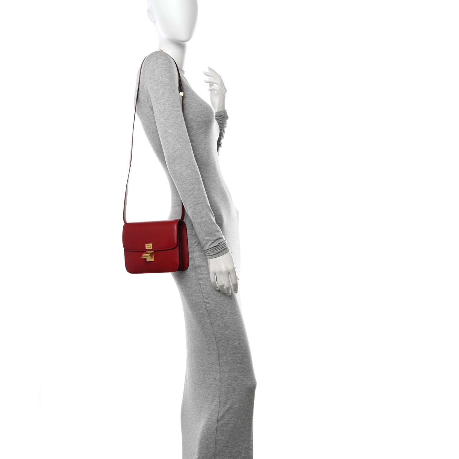 CELINE Box Calfskin Teen Classic Box Flap Bag Red 1539087 CELINE Box Calfskin Teen Classic Box Flap Bag Red 1539087