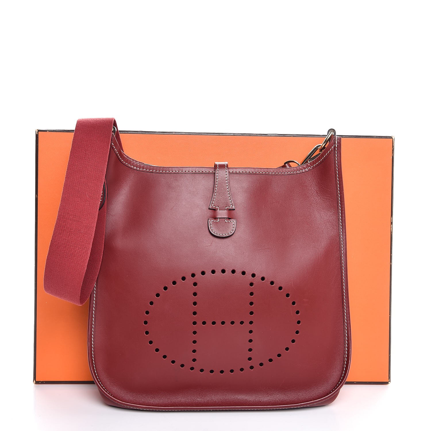 HERMES Barenia Evelyne PM Rouge H 298806 | FASHIONPHILE