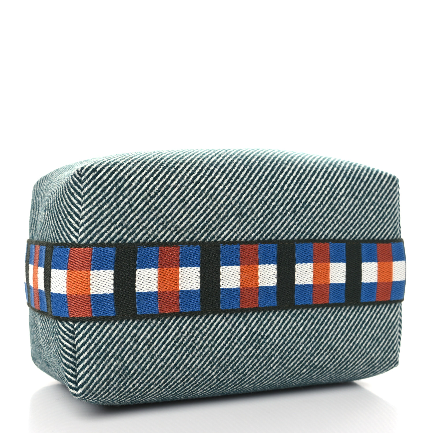 HERMES Wool Small Bride-A-Brac H Natte Pouch Vert Foret