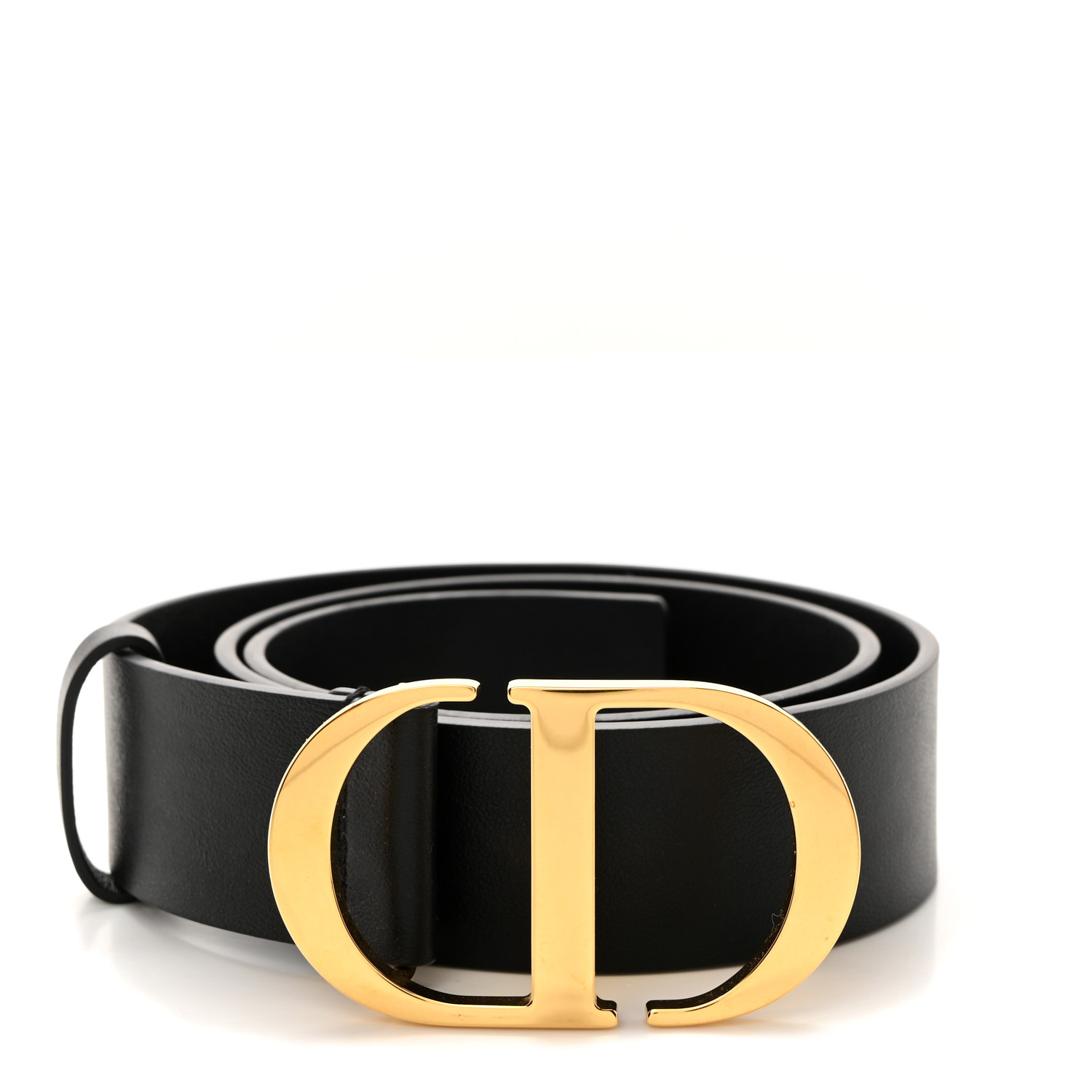 CHRISTIAN DIOR Calfskin CD Belt 70 28 Black 1657774