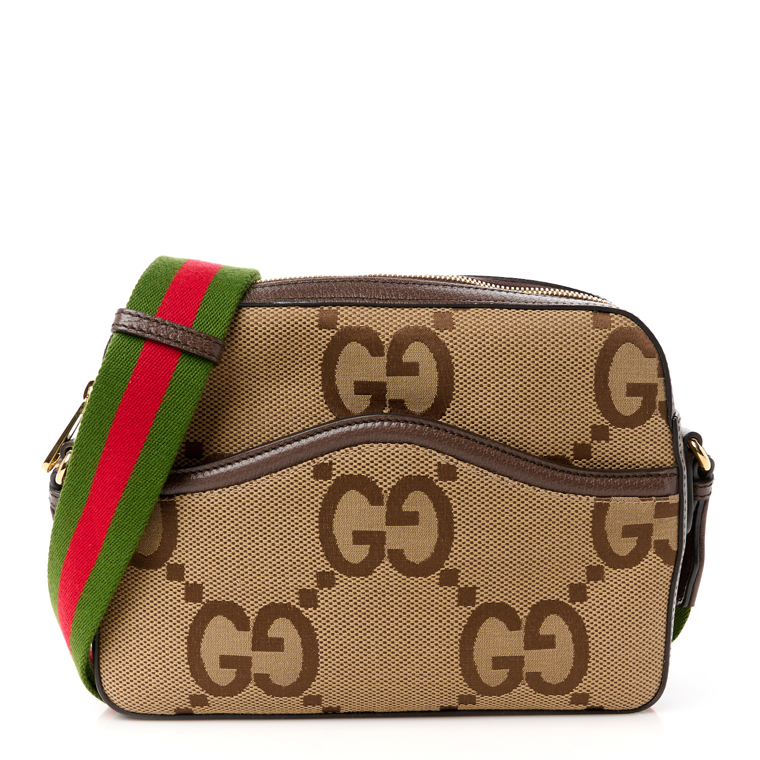 GUCCI Monogram Jumbo GG Textured Dollar Calfskin Web