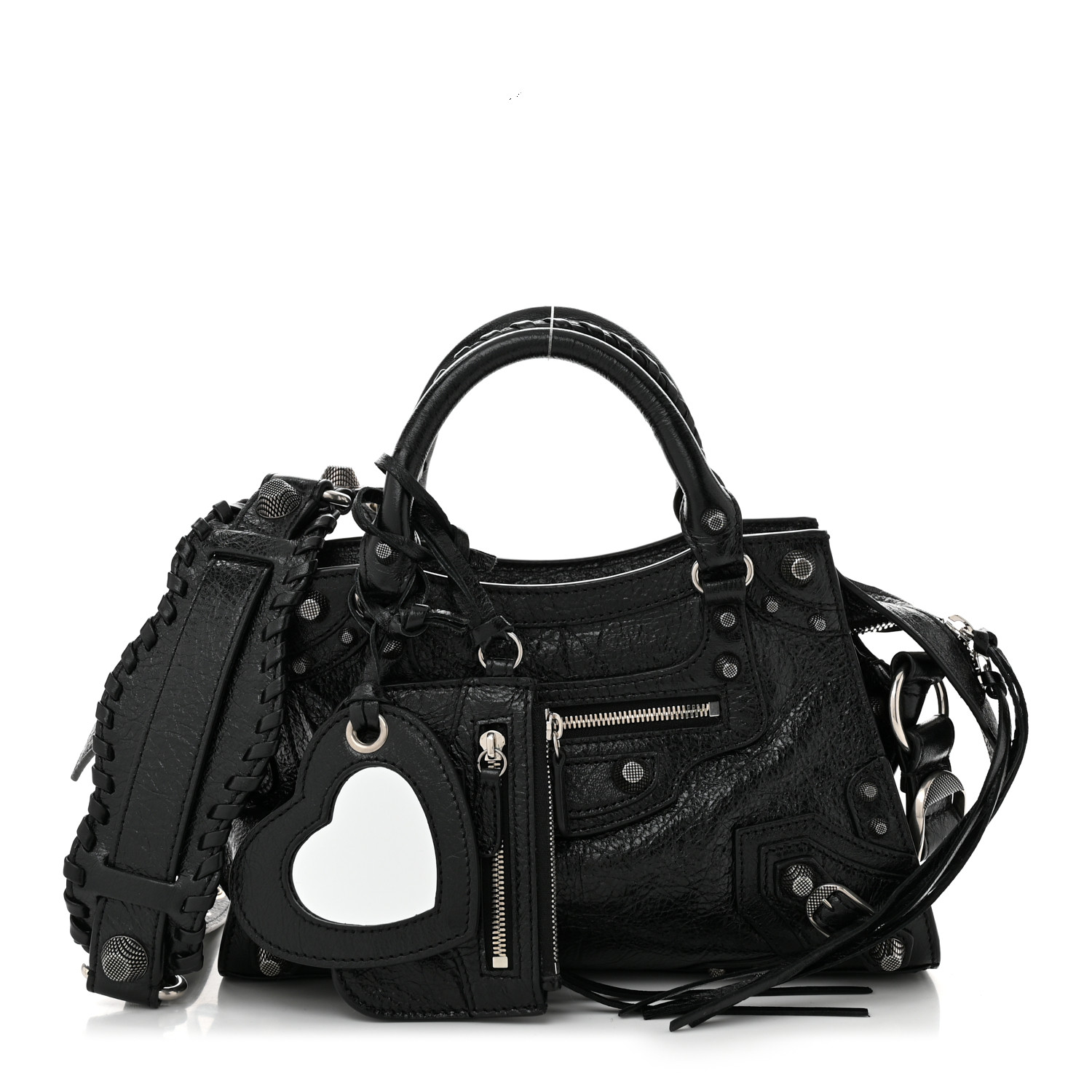 【BALENCIAGA】NEO CAGOLE XS HANDBAG BLACK Balenciaga Neo Cagole Handbag XS Black in Lambskin Leather