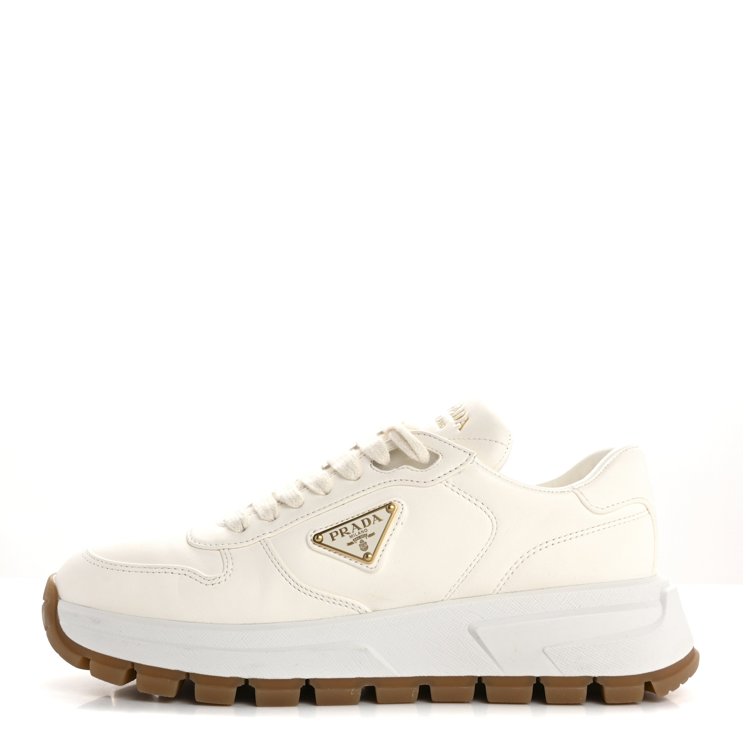 PRADA Nappa Metal Triangle Logo Womens Prax 01 45mm Sneakers
