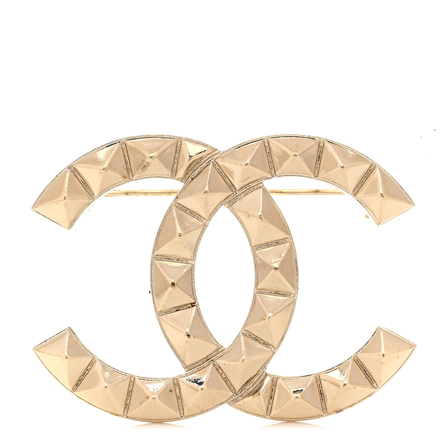 CHANELゴールド チャーム CHANEL Gold Plated CC Logos Diamond Vintage Pin Brooch #574c